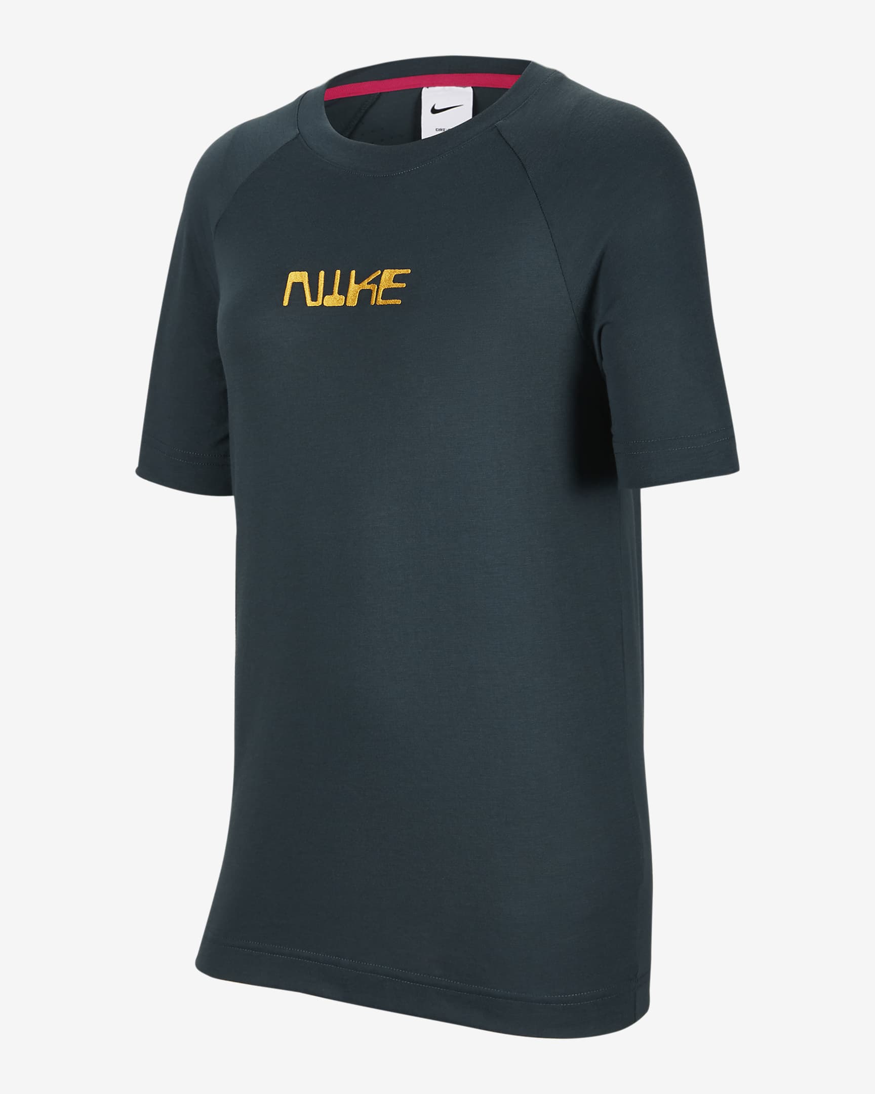 Nike Dri-FIT 大童短袖足球上衣 - Deep Jungle/Fireberry