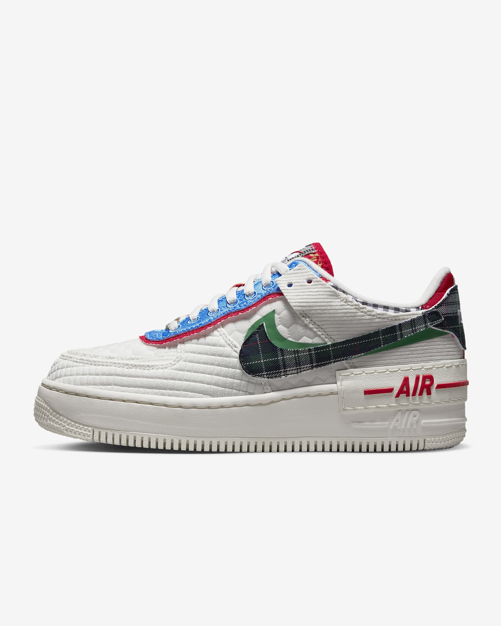 Tenis para mujer Nike Air Force 1 Shadow - Vela/Verde clásico/Azul universitario/Multicolor