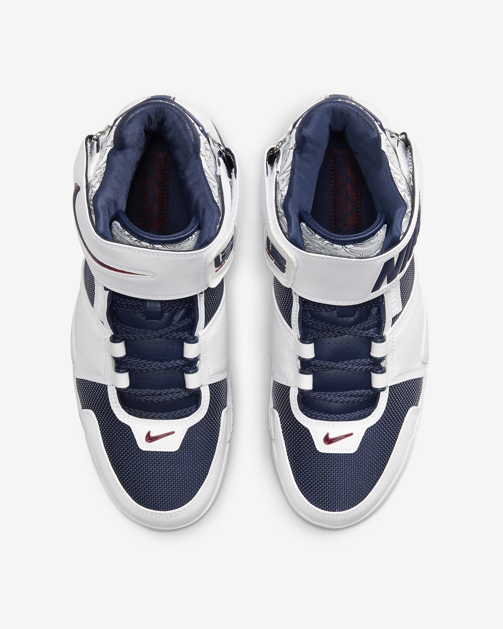 Calzado para hombre Nike Zoom LeBron 2 - Blanco/Carmesí universitario/Azul marino medianoche