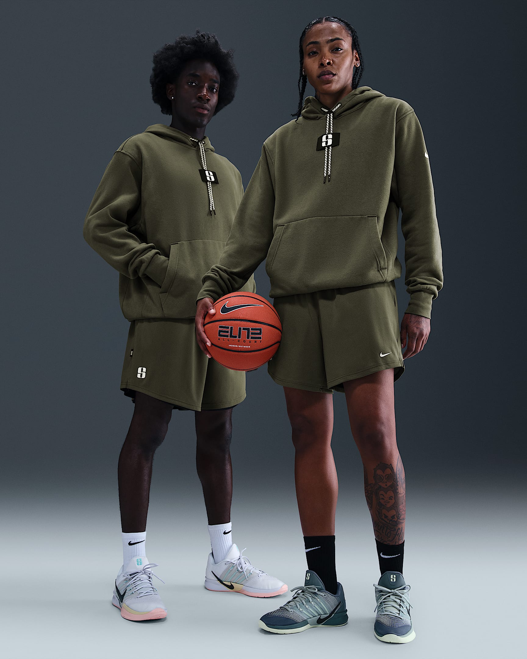 Sabrina Dri-FIT Reversible Basketball Shorts - Medium Olive/Black/White/White