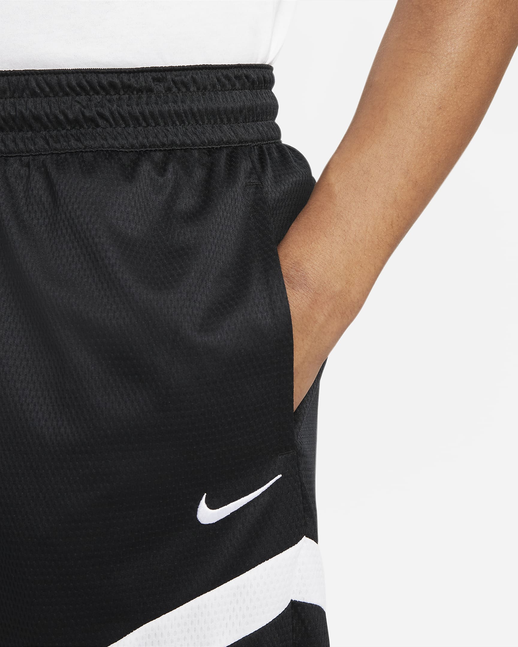 Shorts de básquetbol de 20 cm Dri-FIT para hombre Nike Icon - Negro/Negro/Blanco/Blanco