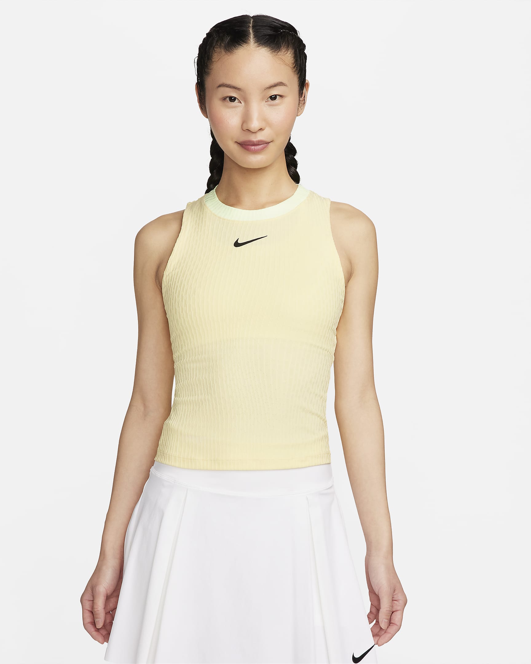 NikeCourt Slam Women's Tank Top - Soft Yellow/Soft Yellow/Barely Volt/Black
