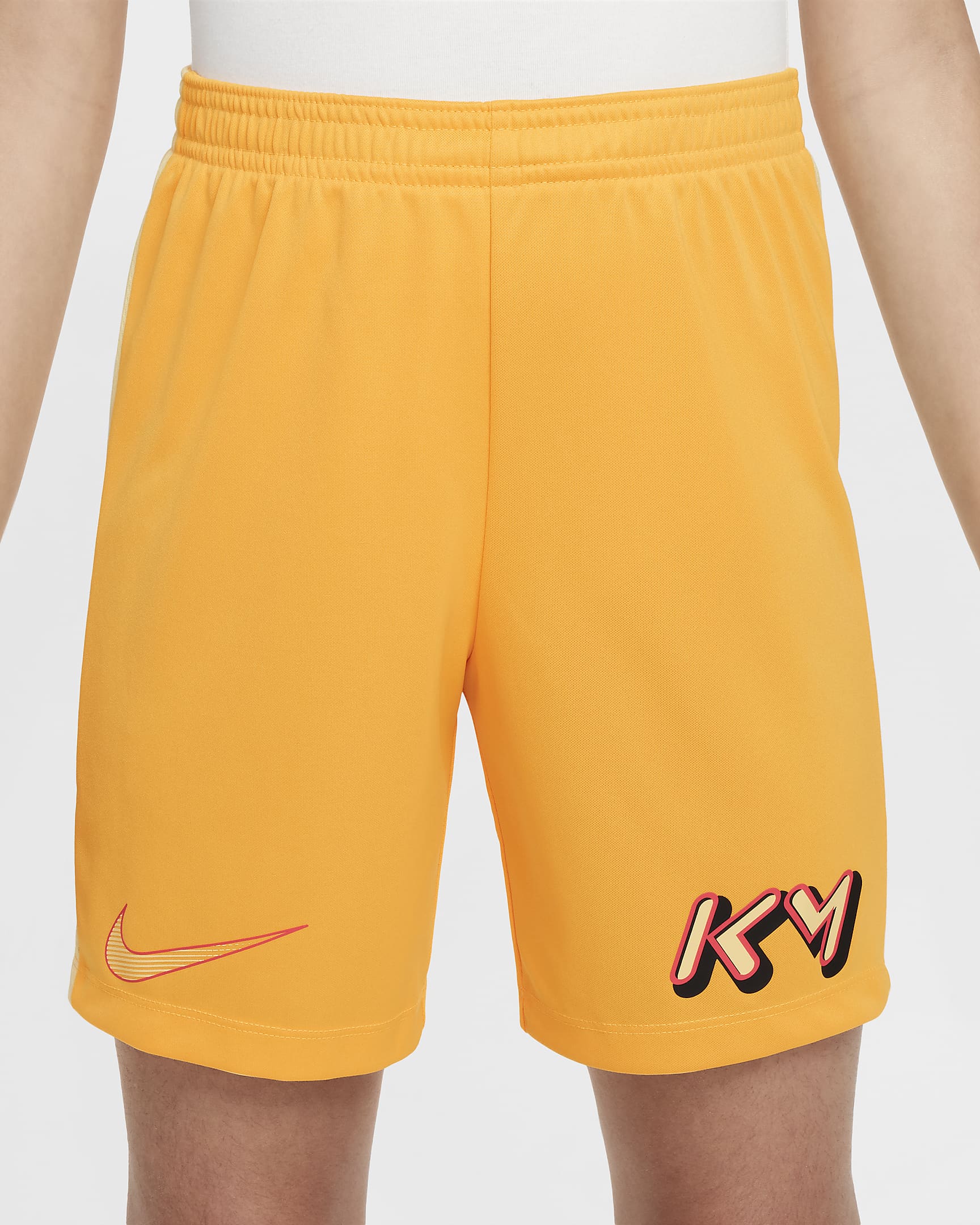 Shorts de fútbol Dri-FIT para niños talla grande Kylian Mbappé Academy 23 - Naranja láser/Naranja láser claro