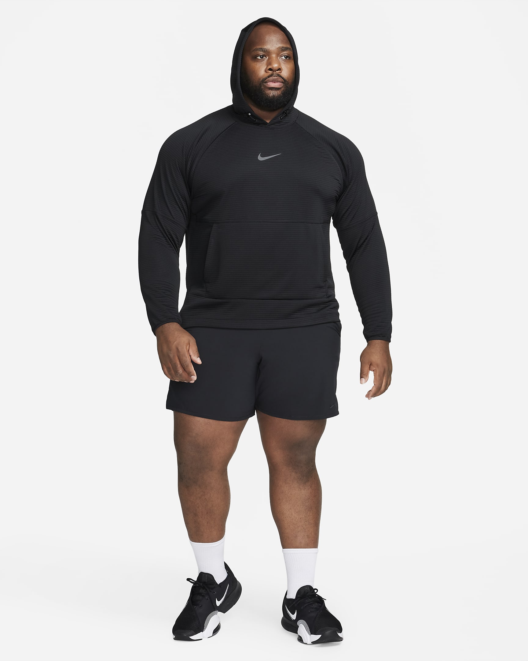 Nike Dri-FIT fitnesstrui van fleece voor heren - Zwart/Iron Grey