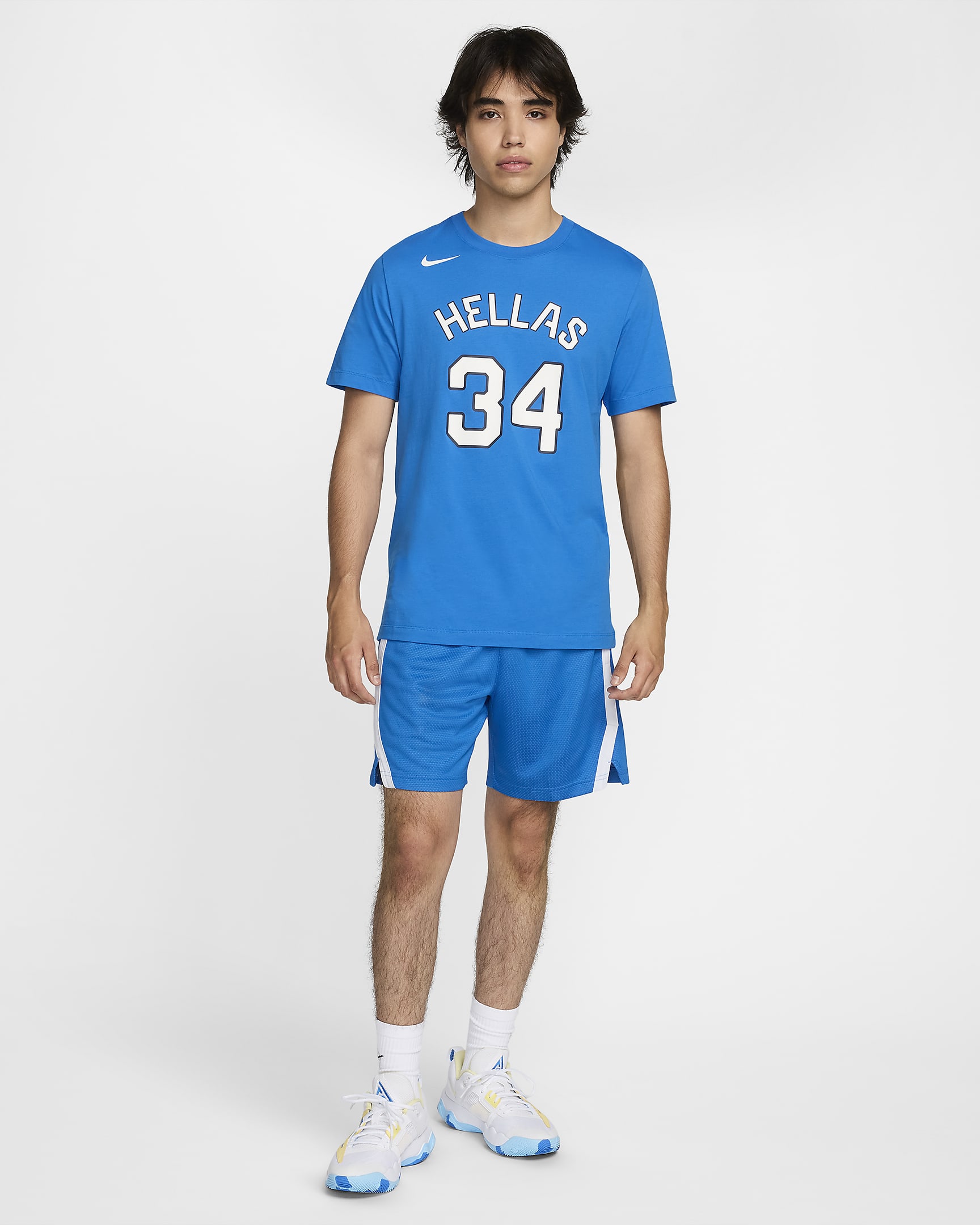 Playera de básquetbol Nike para hombre Giannis Antetokounmpo Greece - Azul foto claro