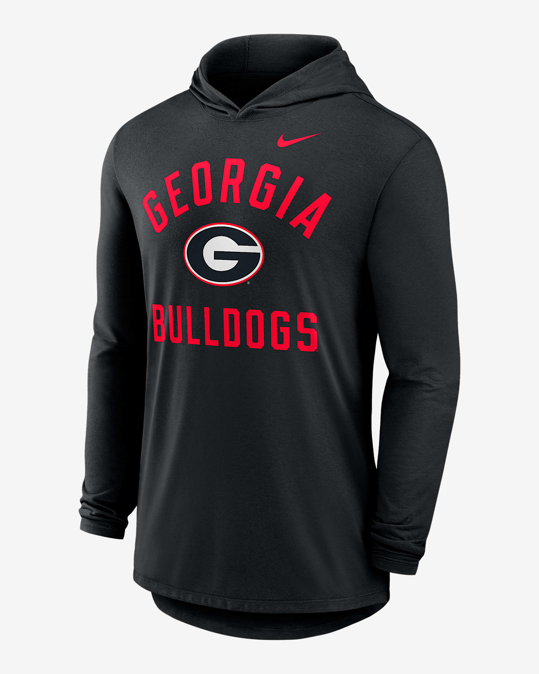 Georgia Campus Arch Men's Nike Dri-FIT College Long-Sleeve Hooded T-Shirt - Black