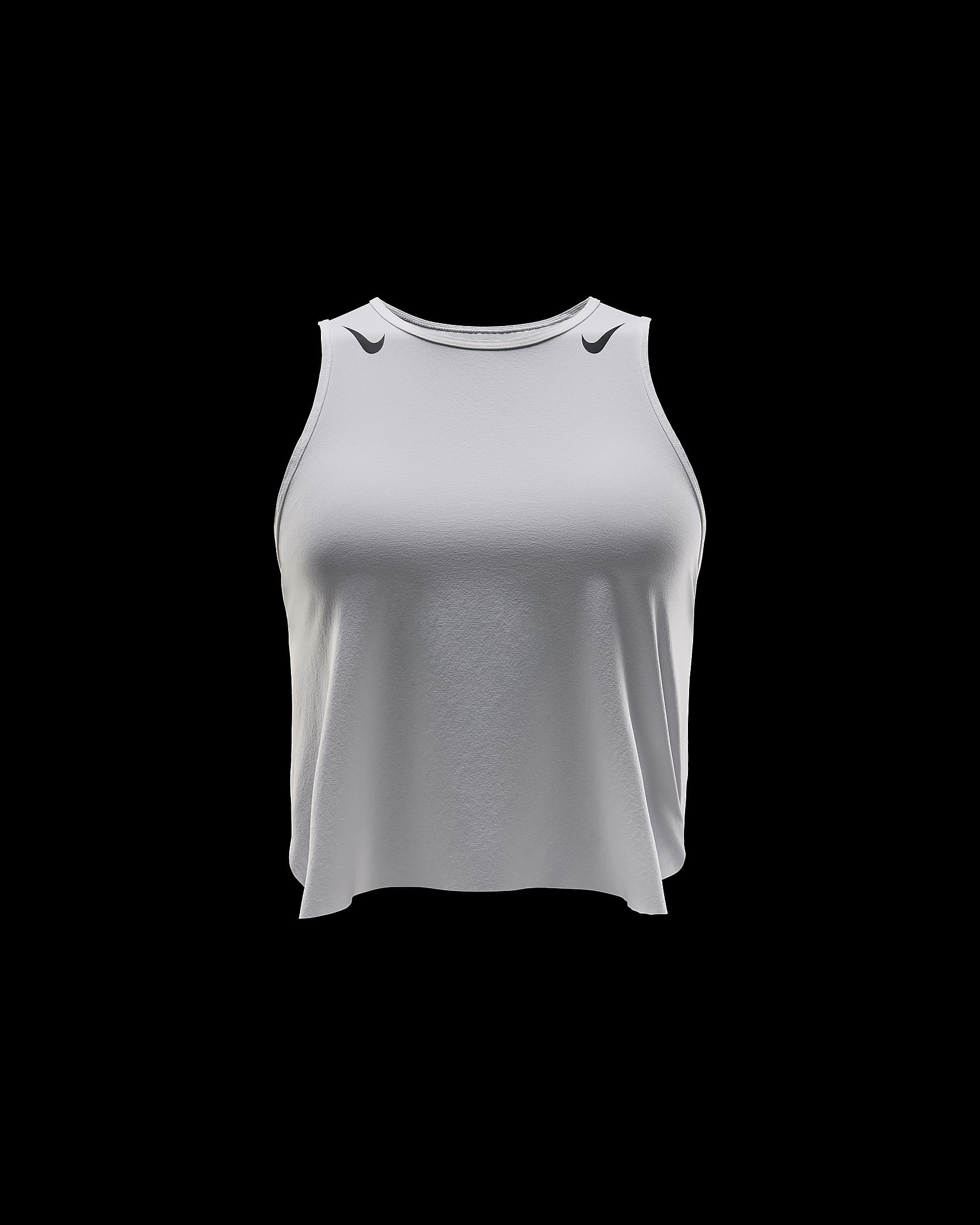 Nike AeroSwift Women's Dri-FIT ADV Cropped Running Tank Top - White/Black