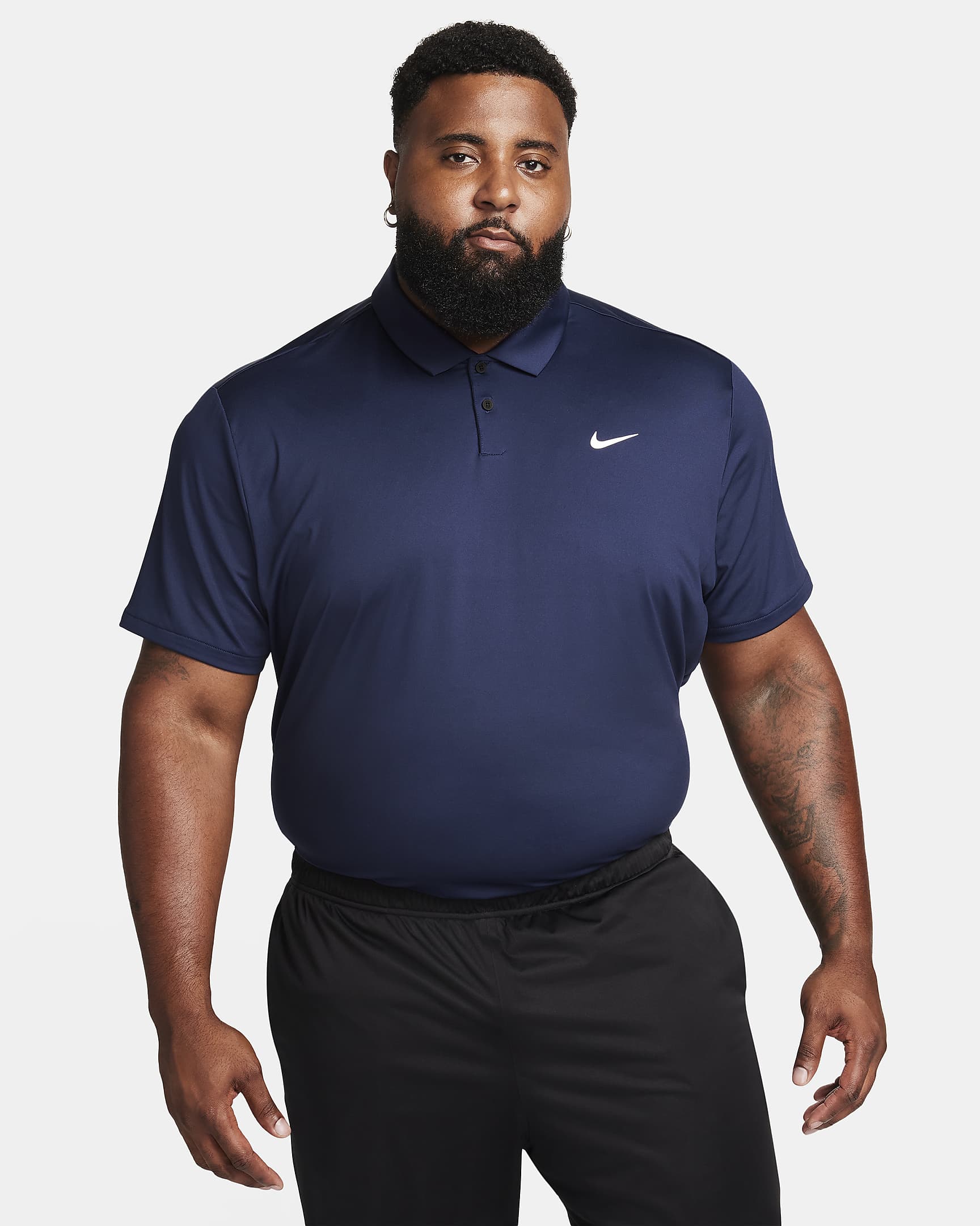 Nike Dri-FIT Tour einfarbiges Golf-Poloshirt für Herren - Midnight Navy/Weiß