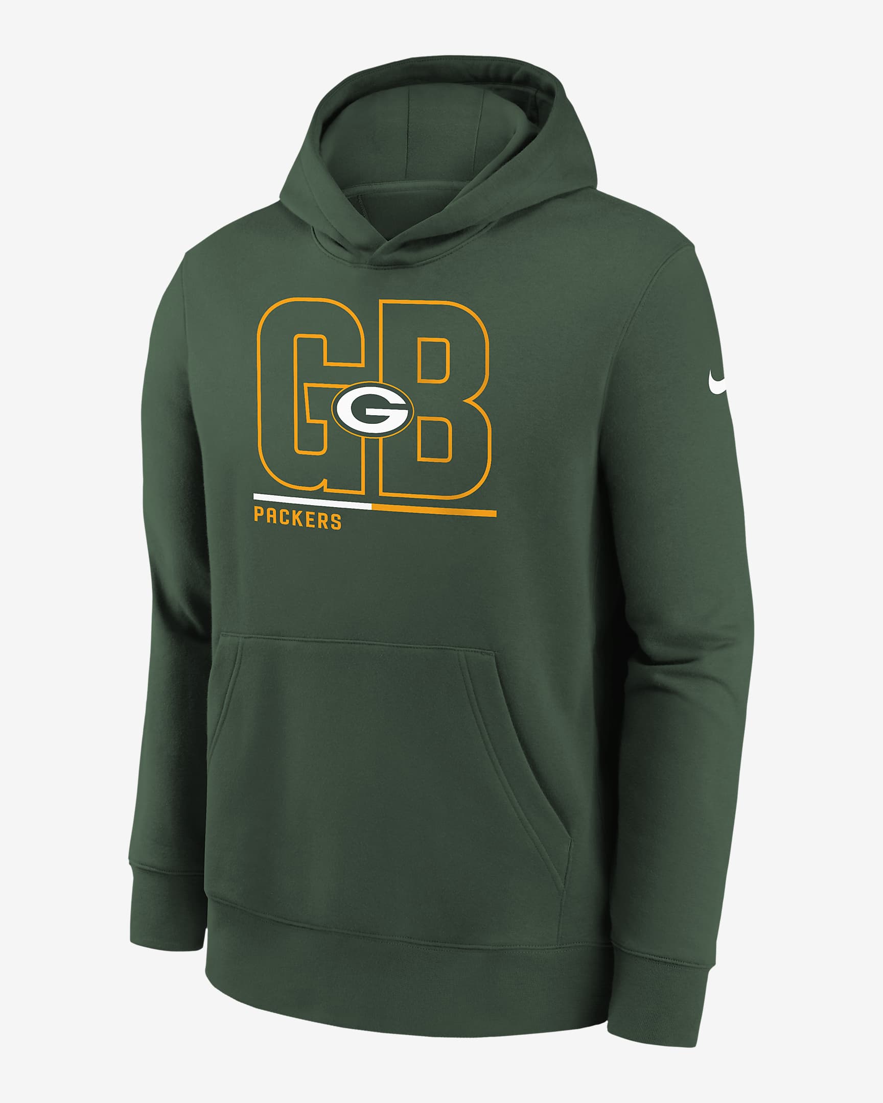 Green Bay Packers City Code Older Kids' Pullover Hoodie. Nike DK