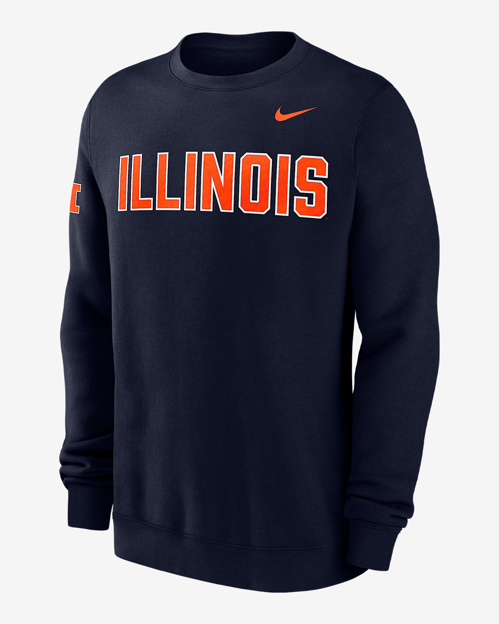 Illinois Club Fleece Men's Nike College Crew-Neck Sweatshirt - College Navy