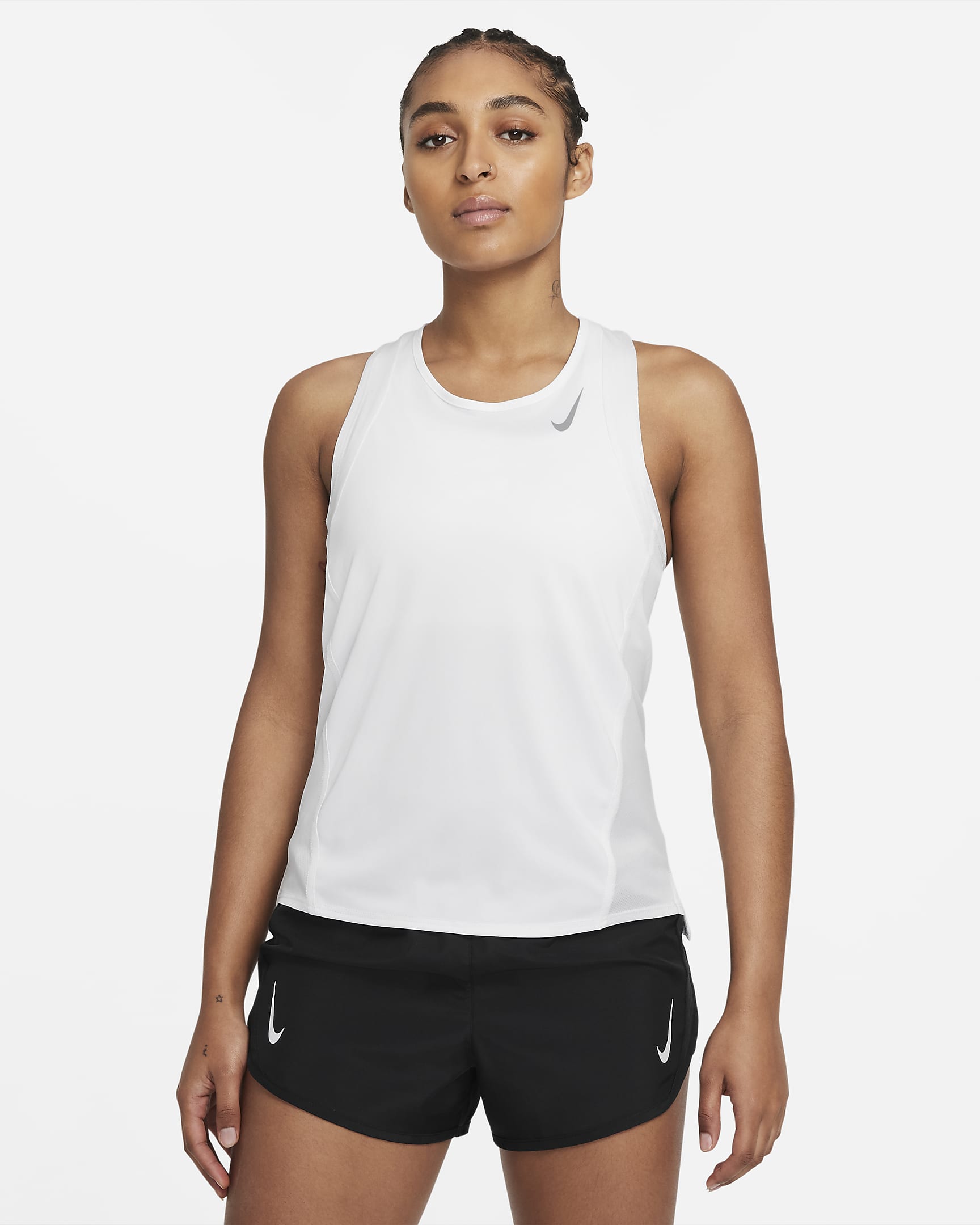 Nike Dri-FIT Race Samarreta de running - Dona - Blanc