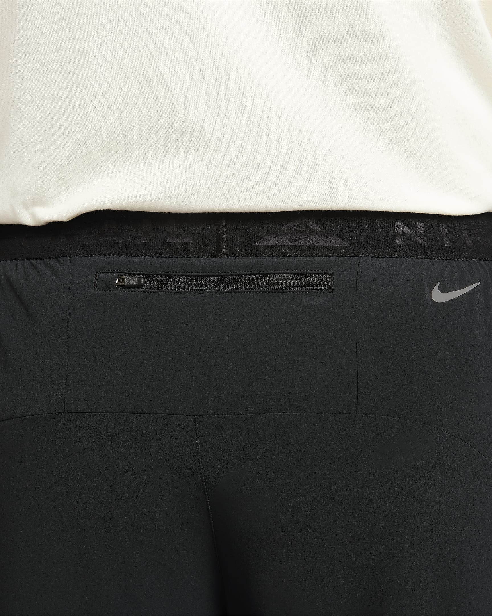 Pants de correr Dri-FIT para hombre Nike Trail Dawn Range - Negro/Negro/Blanco