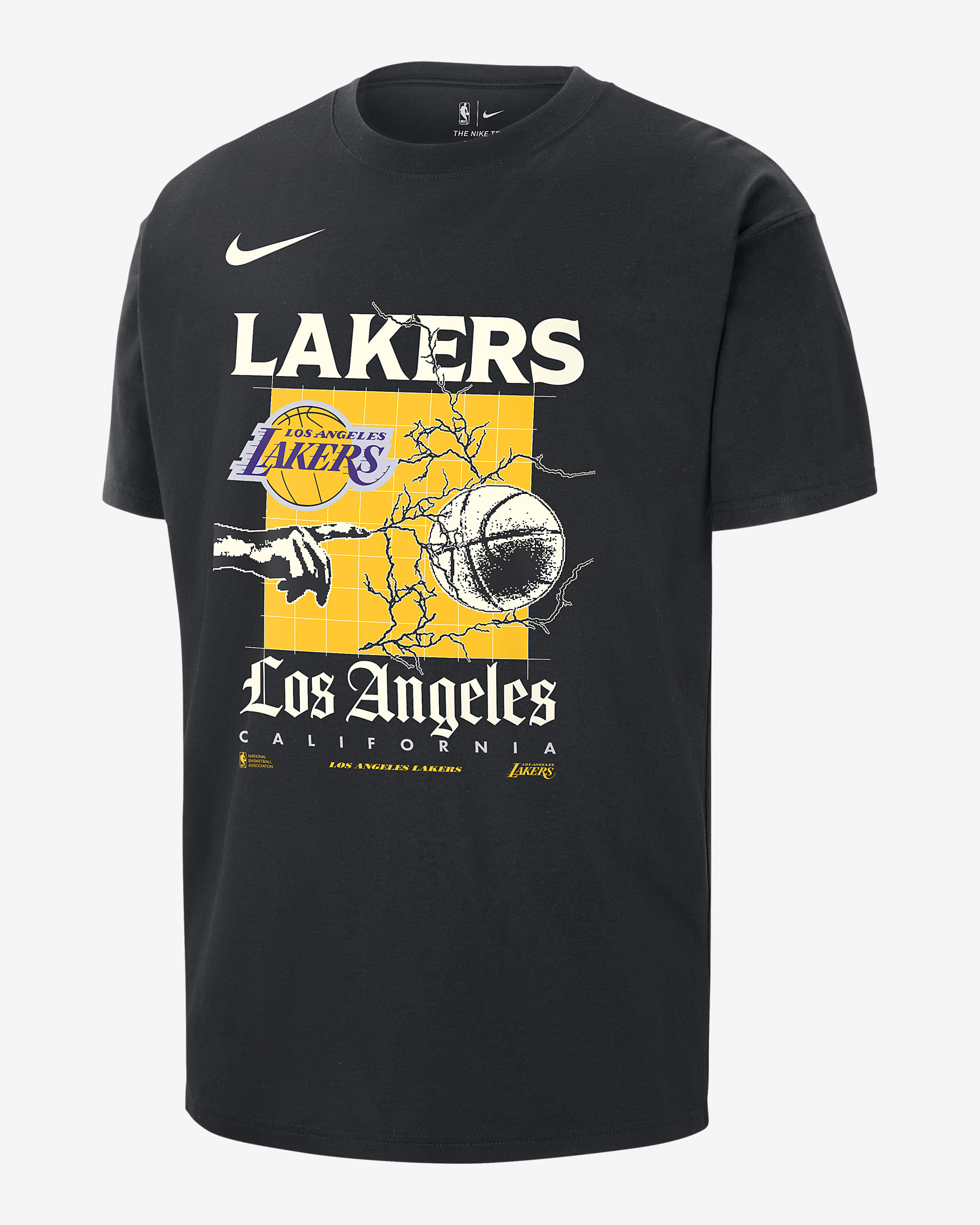 Los Angeles Lakers Courtside Men's Nike NBA Max90 T-Shirt. Nike BG