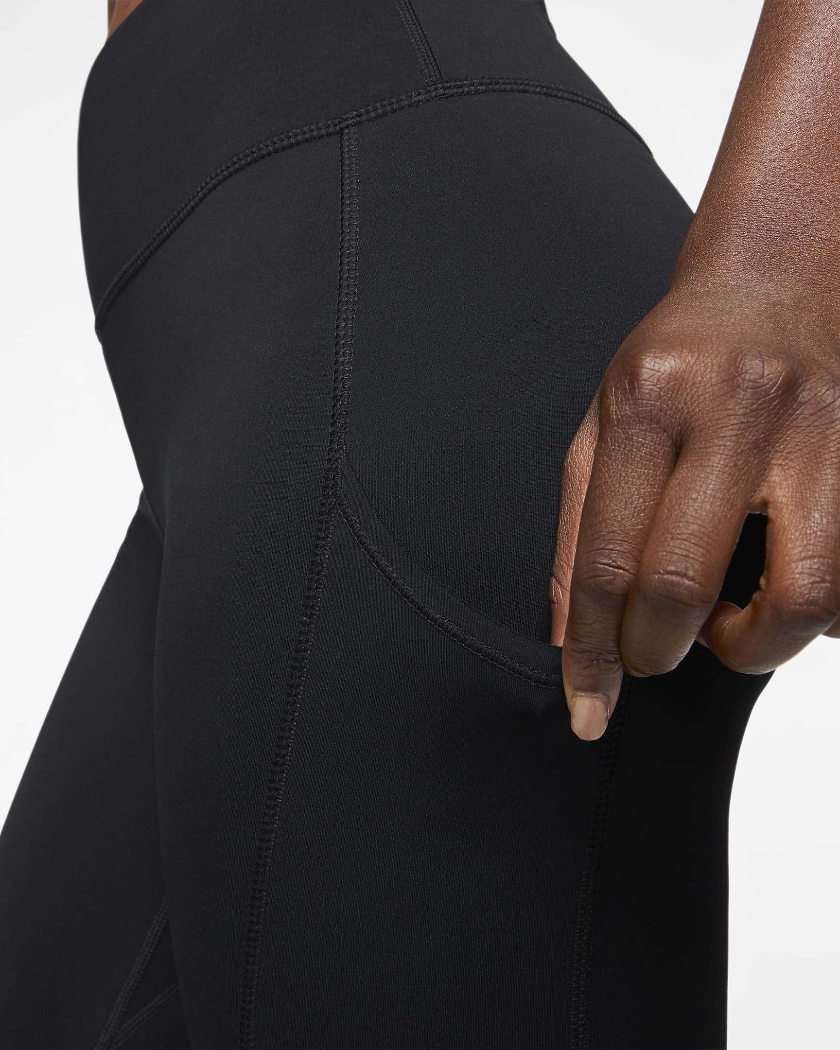 Nike Epic Luxe Legging met halfhoge taille en zakje voor dames - Zwart