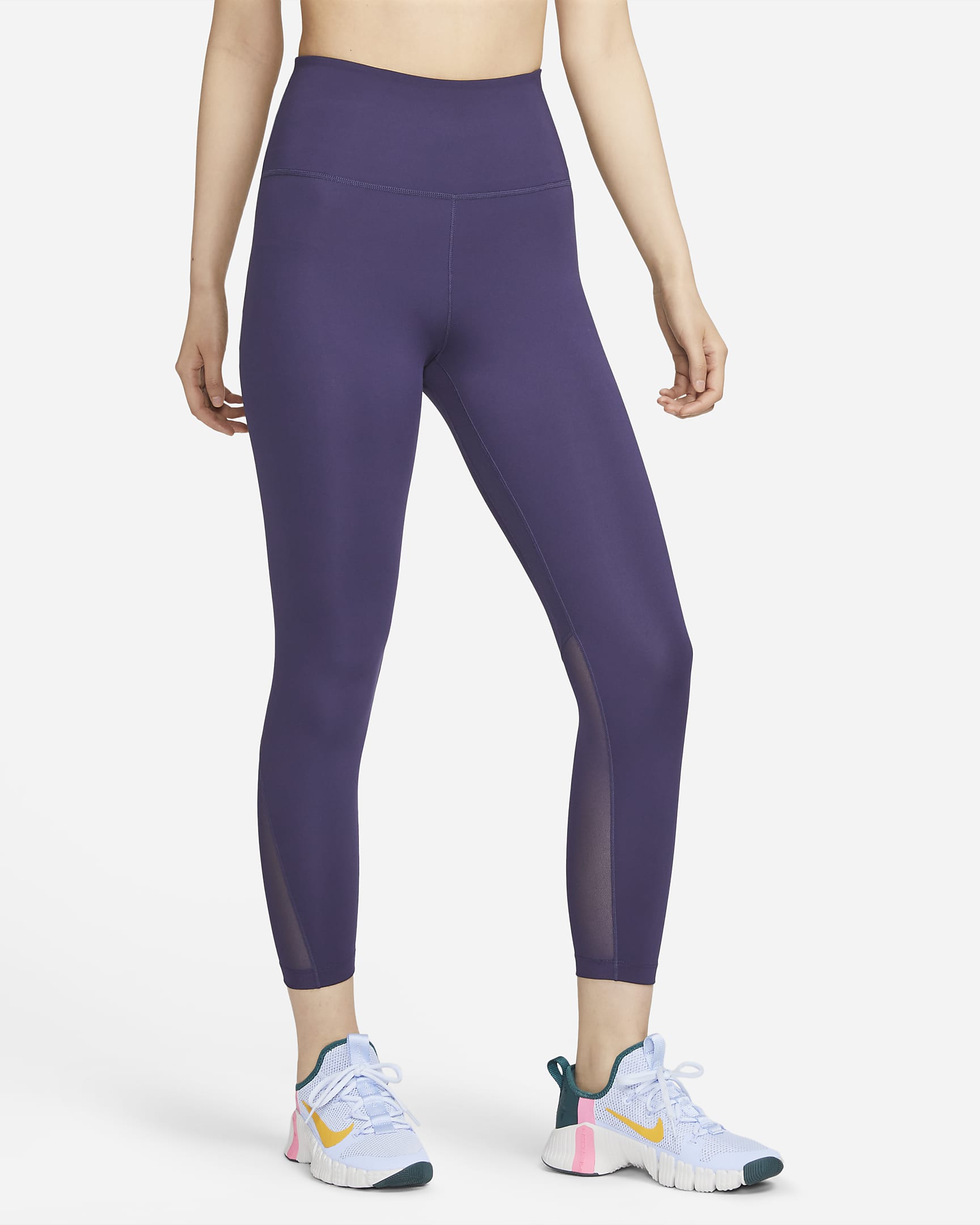 Nike One Women's High-Waisted 7/8 Leggings - Purple Ink/White