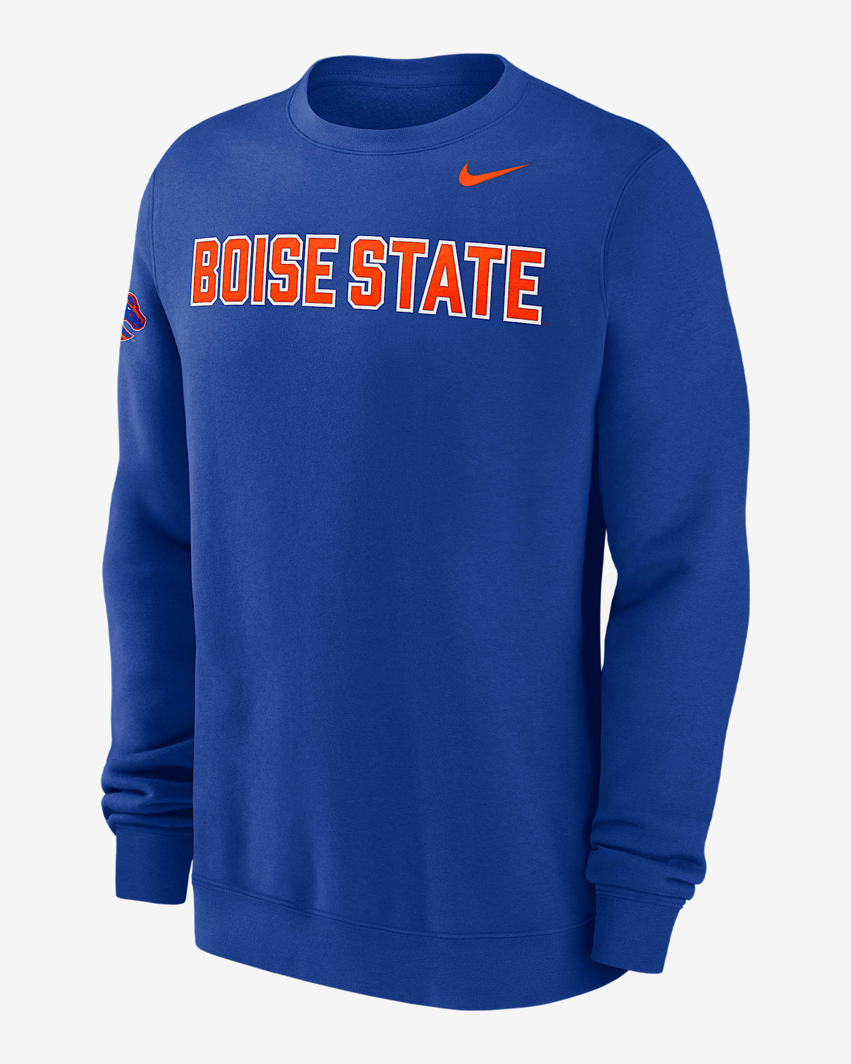 Boise State Club Fleece Men's Nike College Crew-Neck Sweatshirt - Game Royal