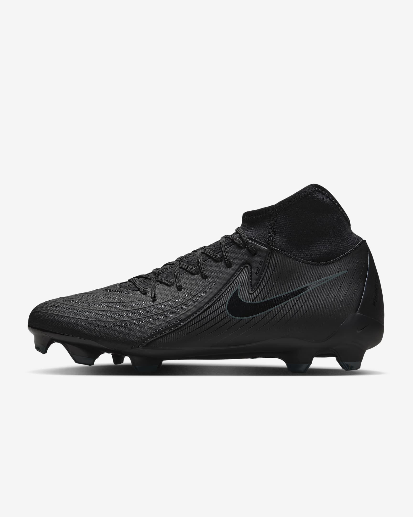 Nike Phantom Luna 2 Academy MG fotballsko med høy profil - Svart/Deep Jungle/Svart