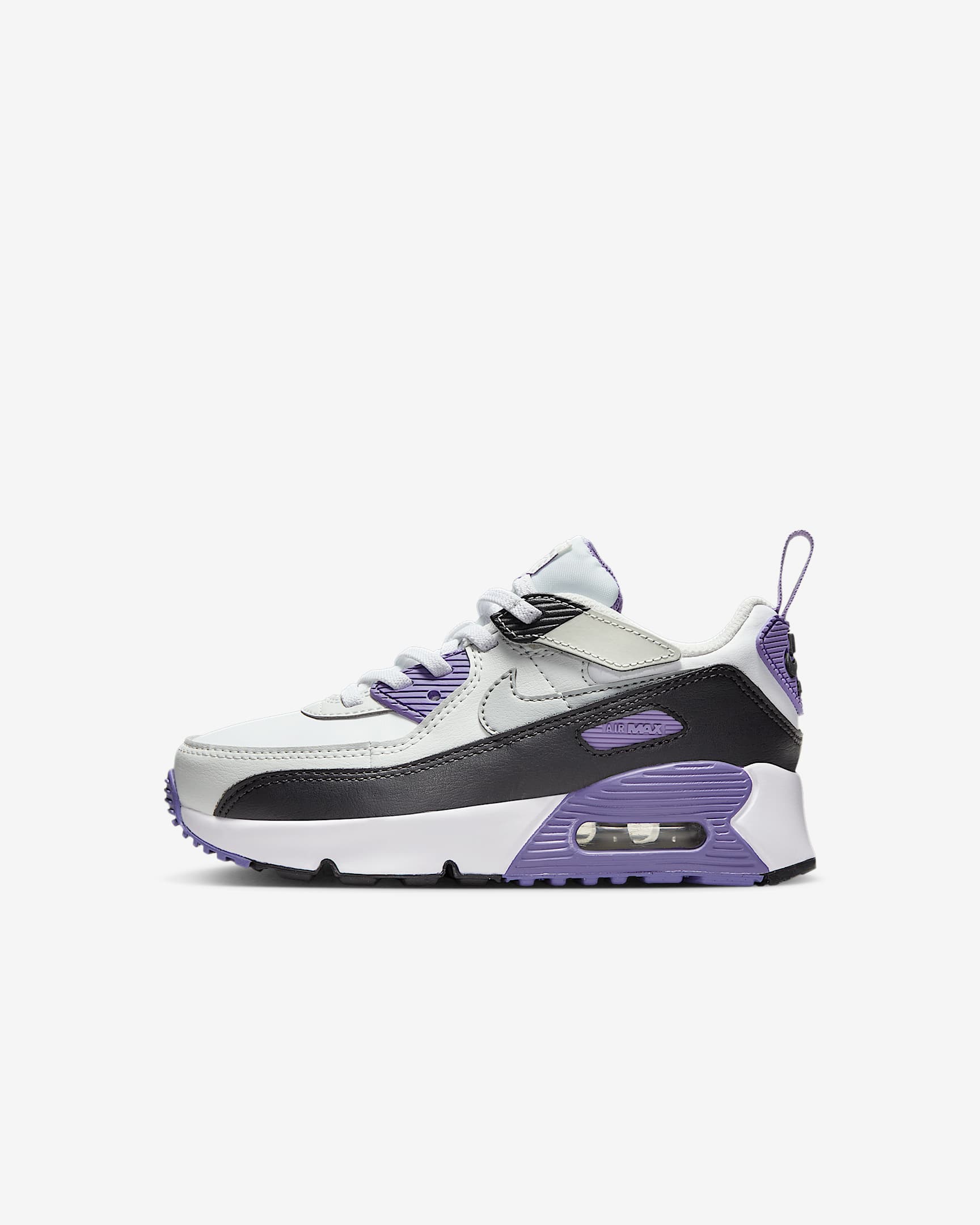 Nike Air Max 90 EasyOn Little Kids' Shoes - White/Dusty Amethyst/Photon Dust/Light Smoke Grey