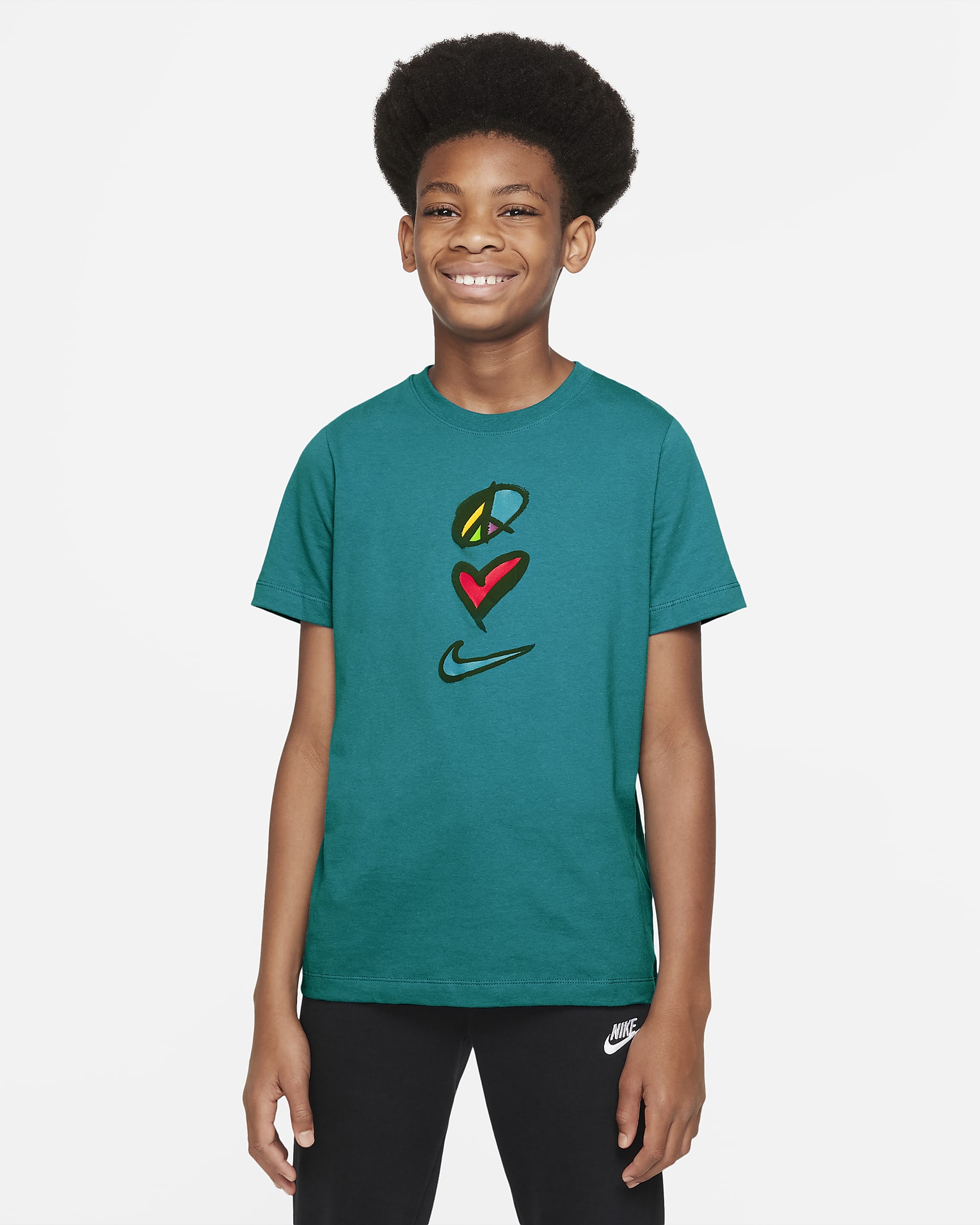 Nike Sportswear Big Kids' (Boys') T-Shirt - Bright Spruce