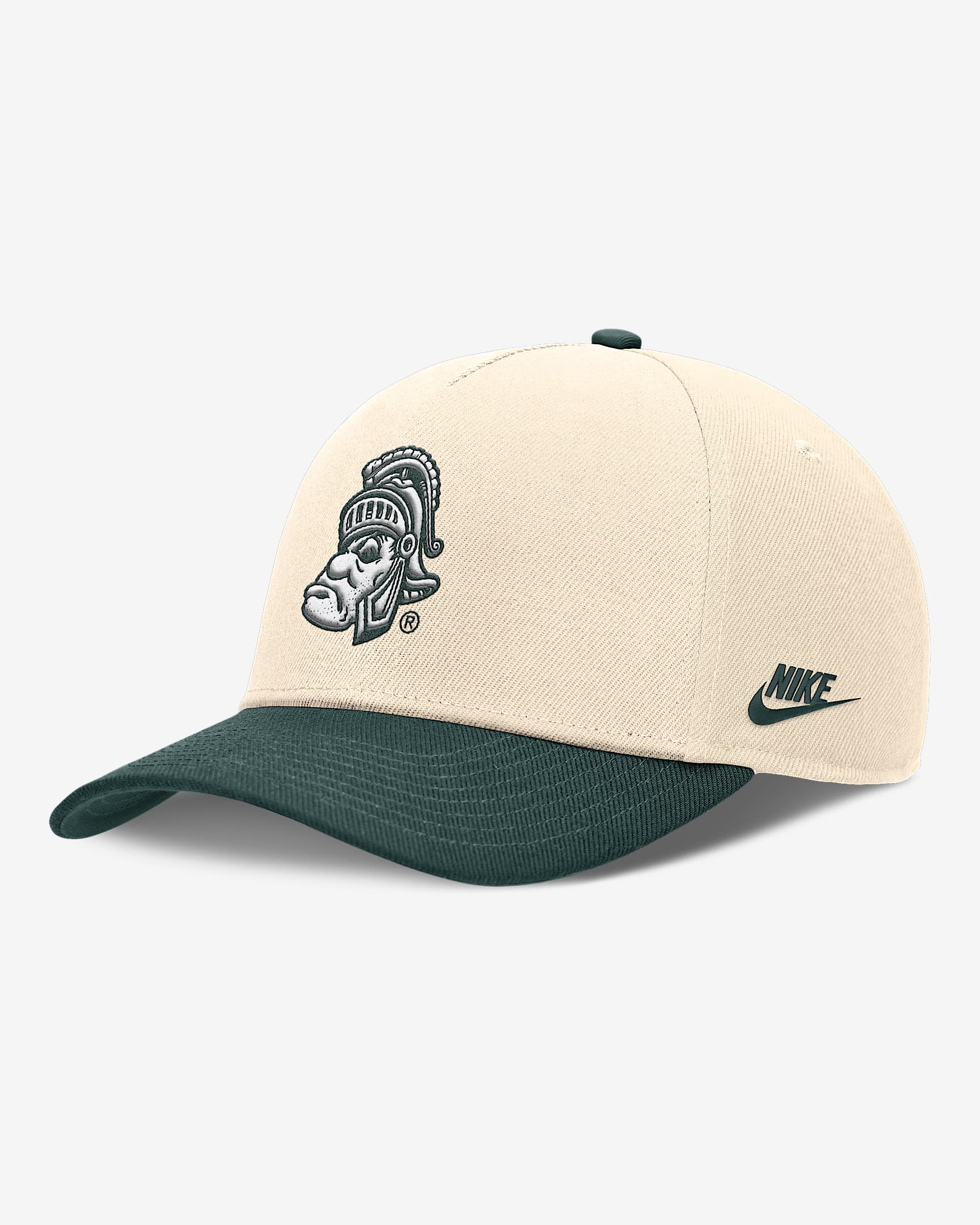 Michigan State Primetime Rise Academic Men's Nike Dri-FIT College Adjustable Hat - Natural