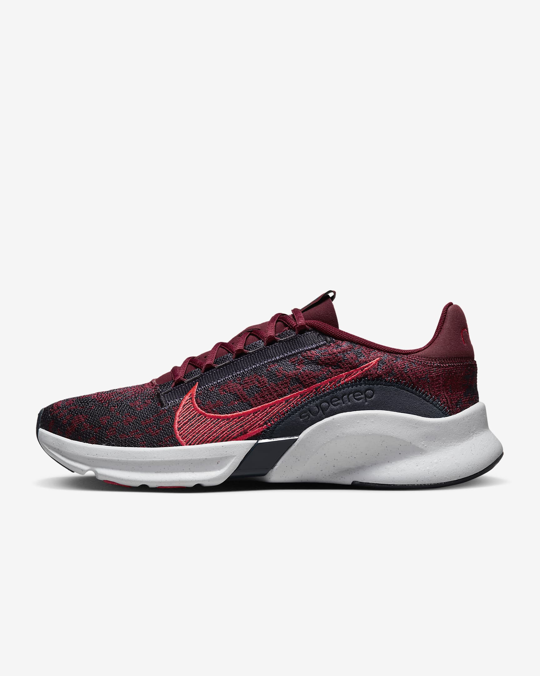 Nike SuperRep Go 3 Next Nature Flyknit Men's Workout Shoes - Team Red/Cave Purple/Blackened Blue/Bright Crimson