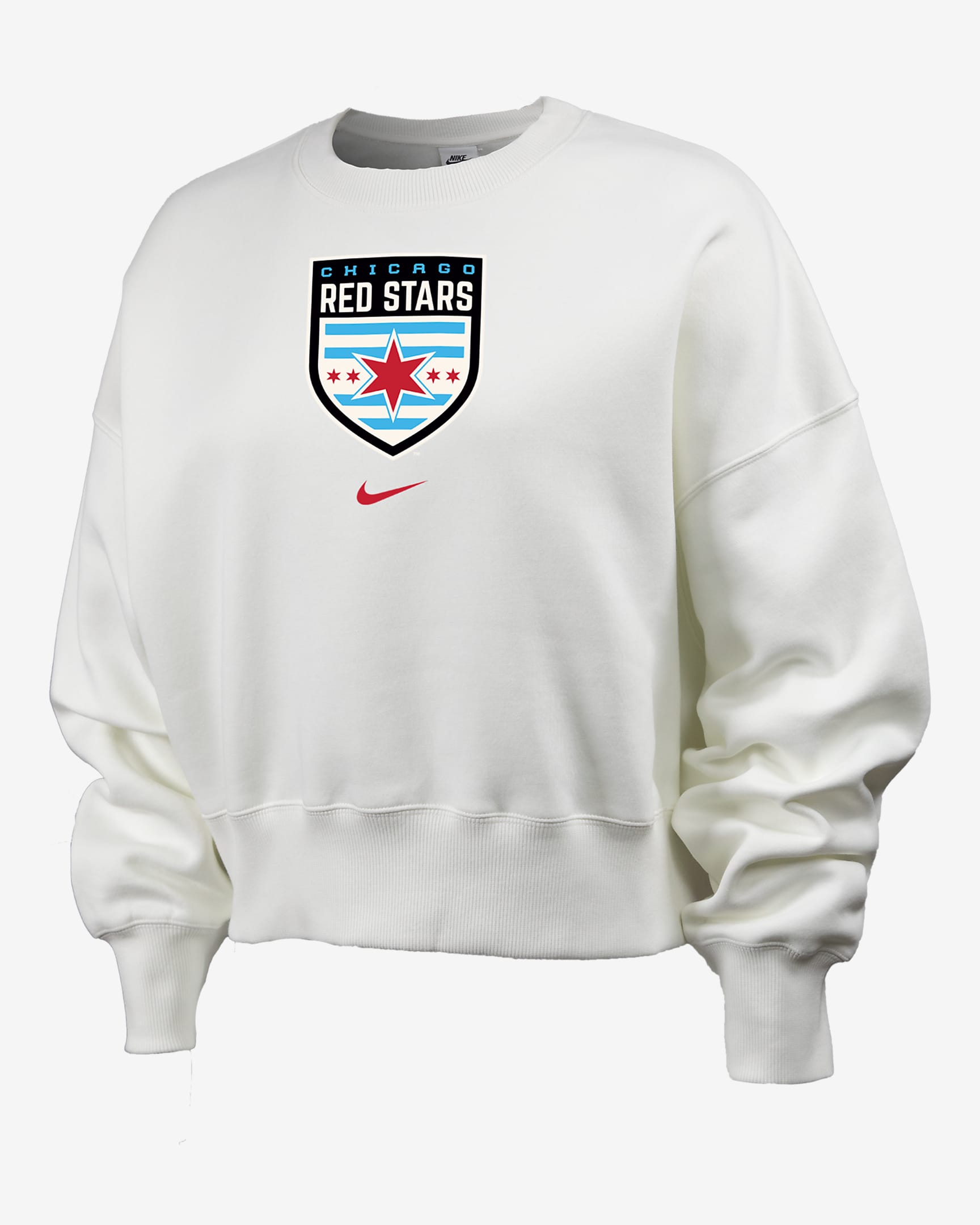 Sudadera de cuello redondo Nike de la NWSL para mujer Chicago Red Stars Phoenix Fleece - Vela