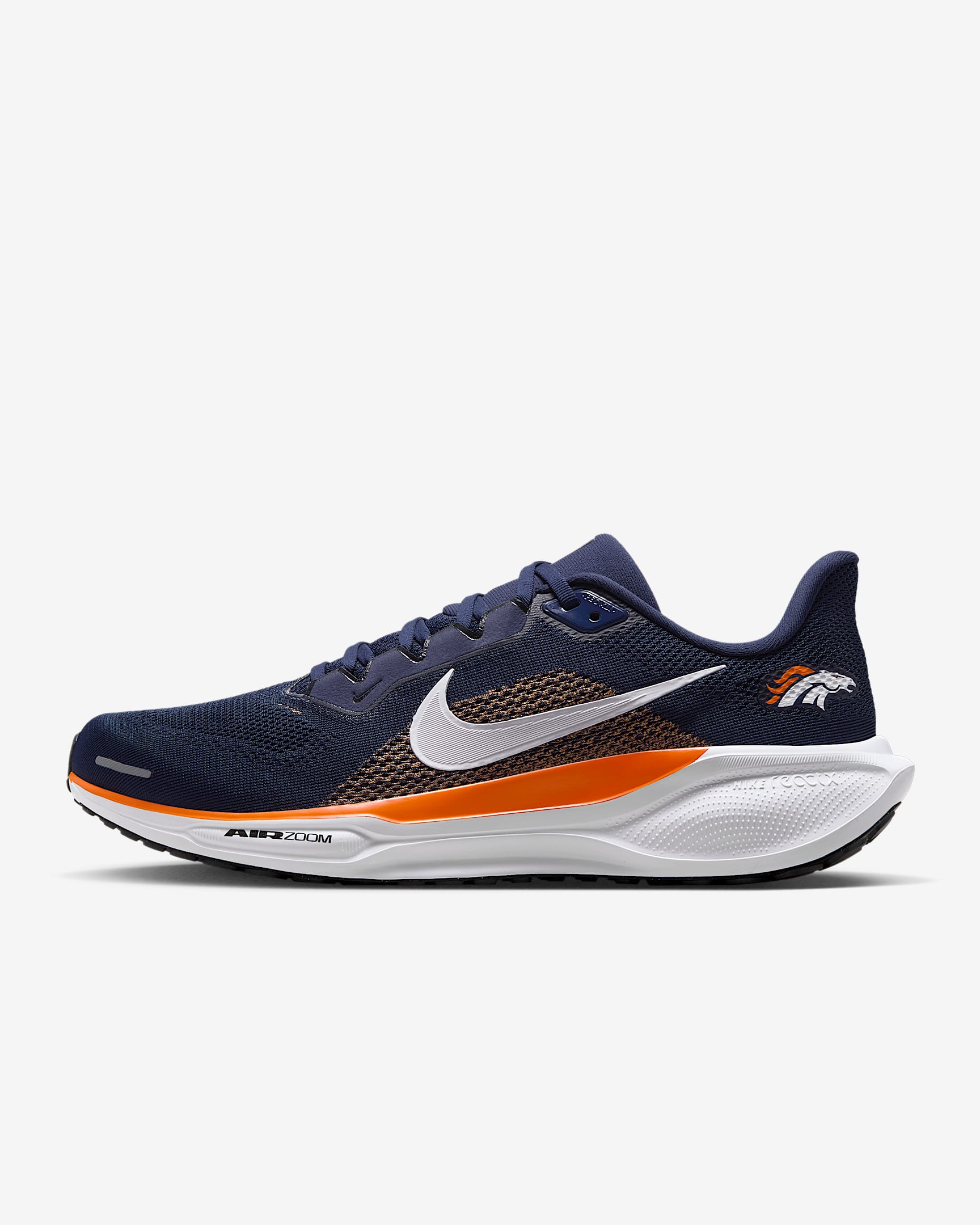 Denver Broncos Pegasus 41 Men's Nike NFL Road Running Shoes - College Navy/Brilliant Orange/White