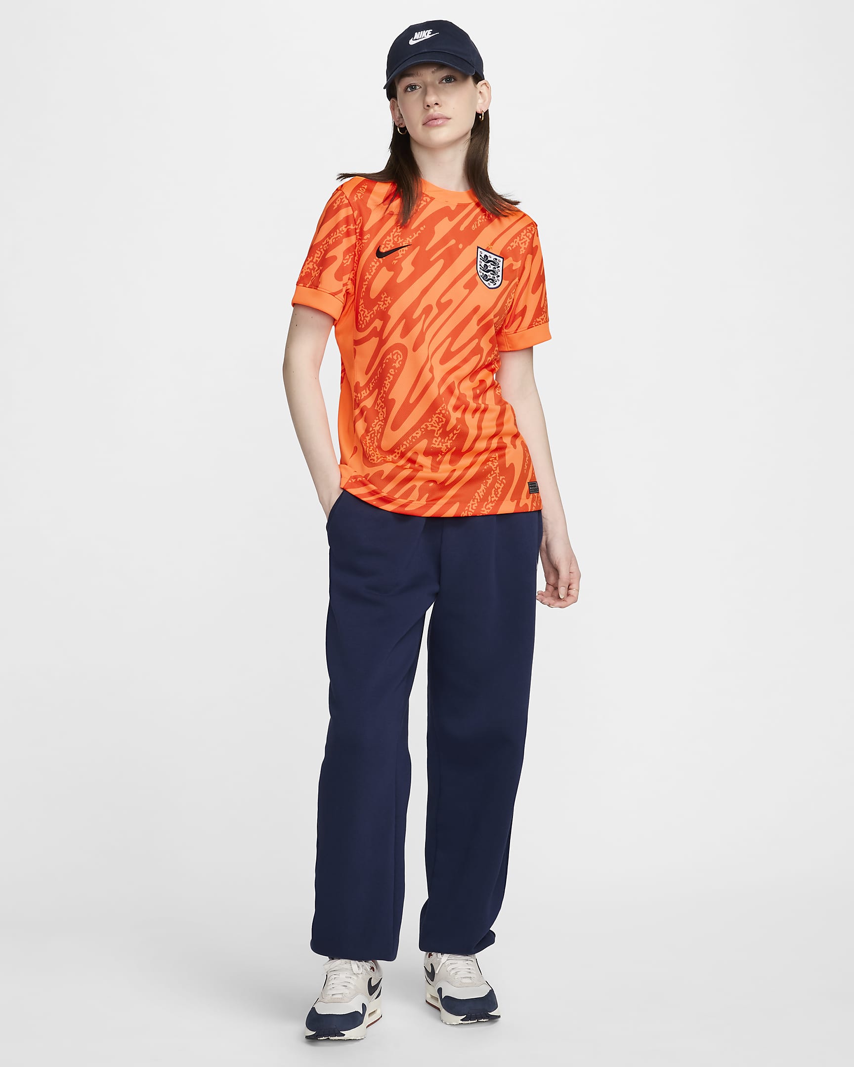 Kortärmad fotbollströja England 2024 Stadium Goalkeeper Nike Dri-FIT Replica för kvinnor - Total Orange/Safety Orange/Safety Orange/Svart