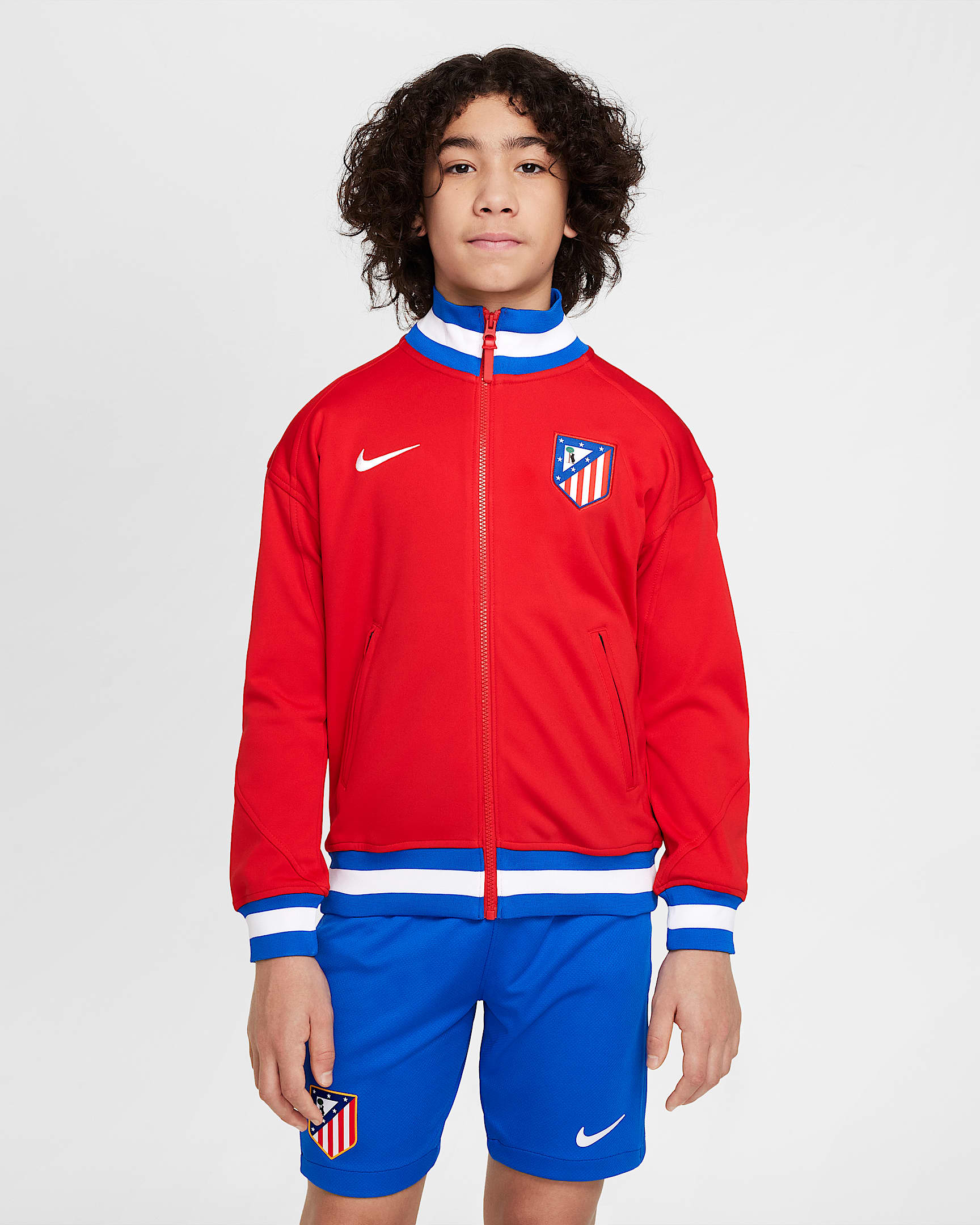 Atlético Madrid Academy Pro Older Kids' Nike Dri-FIT Football Anthem Jacket - Sport Red/Hyper Royal/White