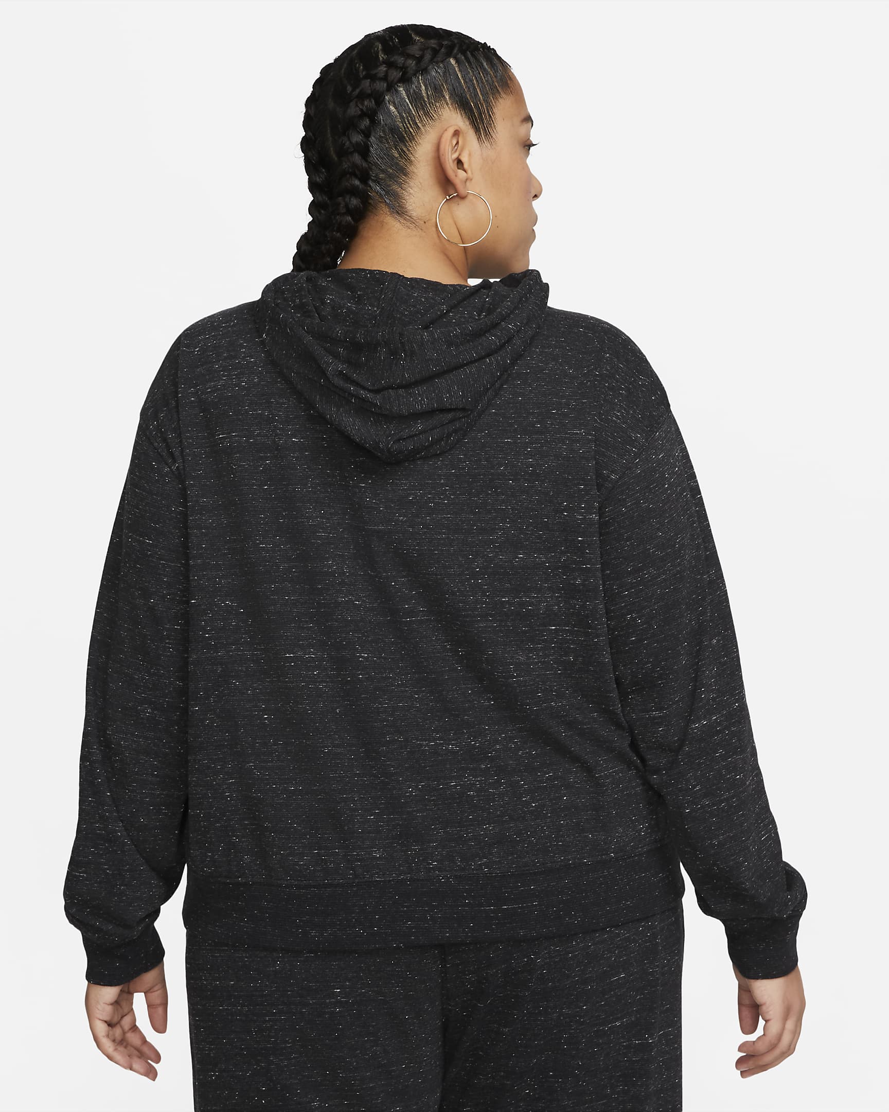 Nike Sportswear Gym Vintage Women's Pullover Hoodie (Plus Size) - Black/White