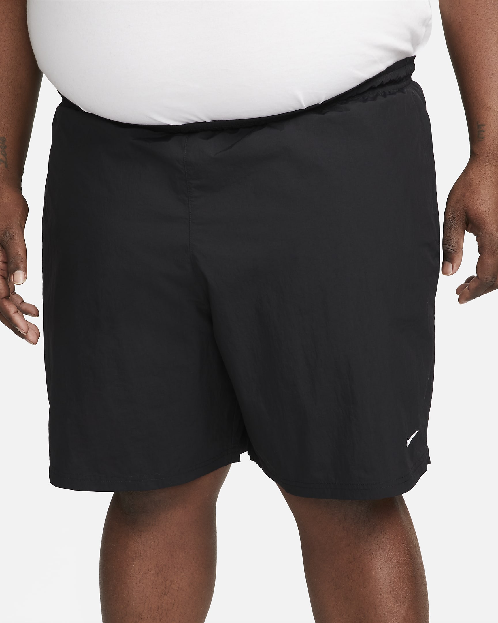 Nike Solo Swoosh Geweven herenshorts - Zwart/Wit