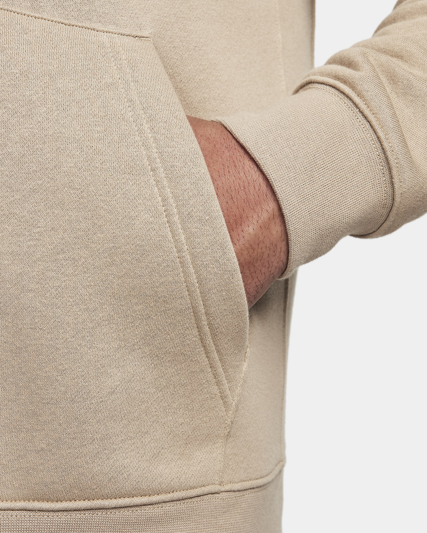 Nike Sportswear Club Fleece Men's Full-Zip Hoodie - Khaki/Khaki/White