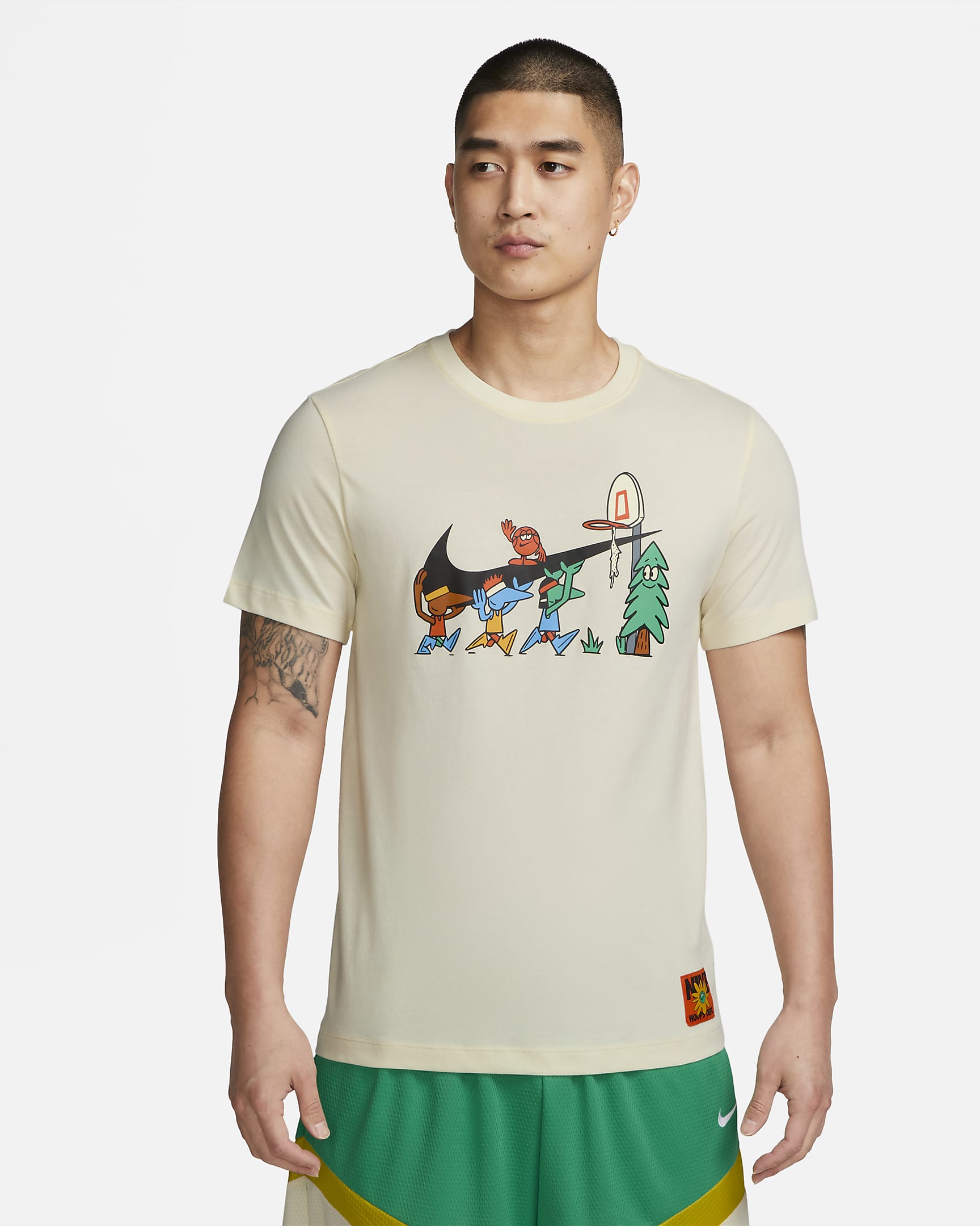ナイキ Dri-FIT メンズ バスケットボール Tシャツ - ココナッツミルク