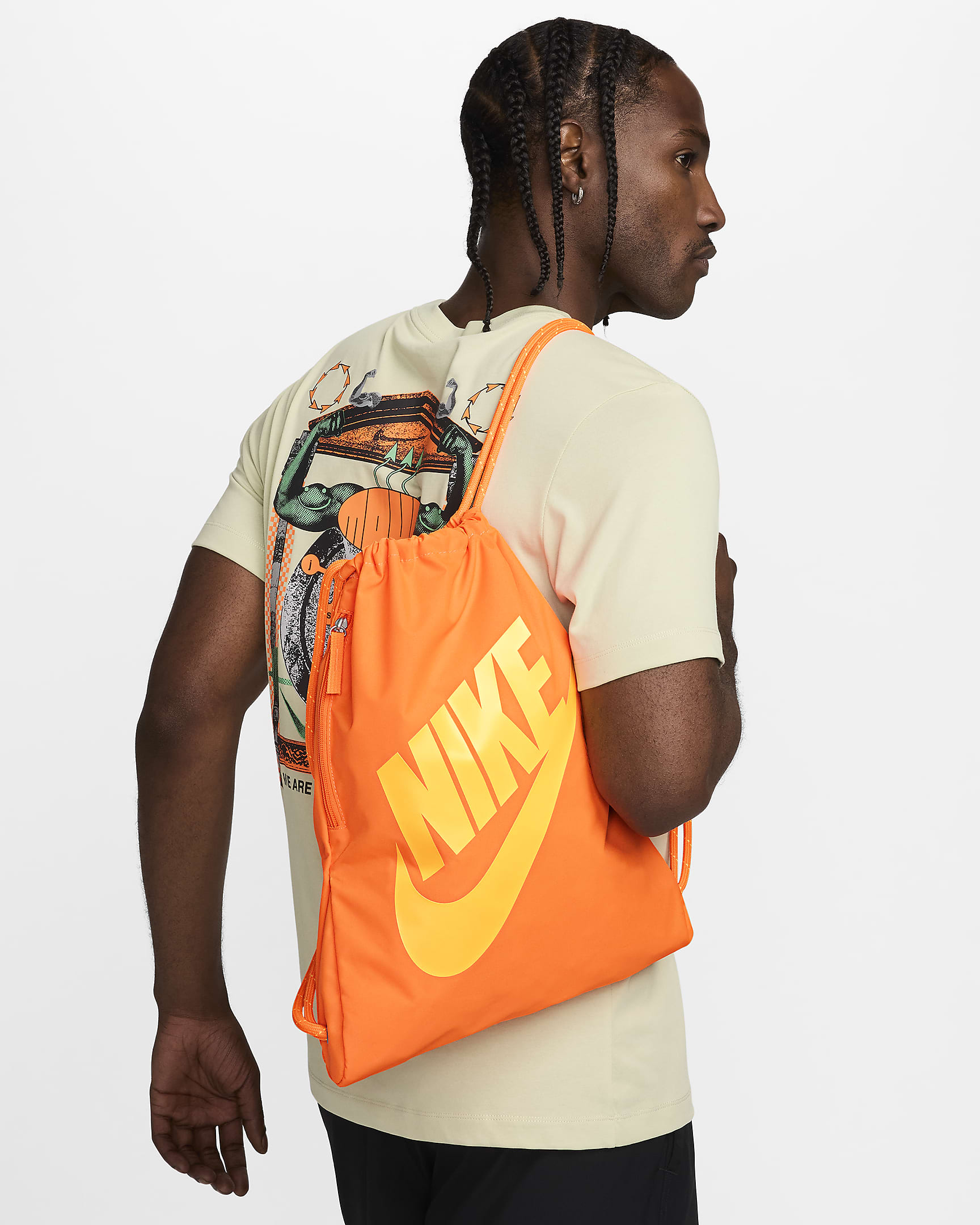 Nike Heritage Tasche mit Kordelzug (13 l) - Total Orange/Total Orange/Laser Orange