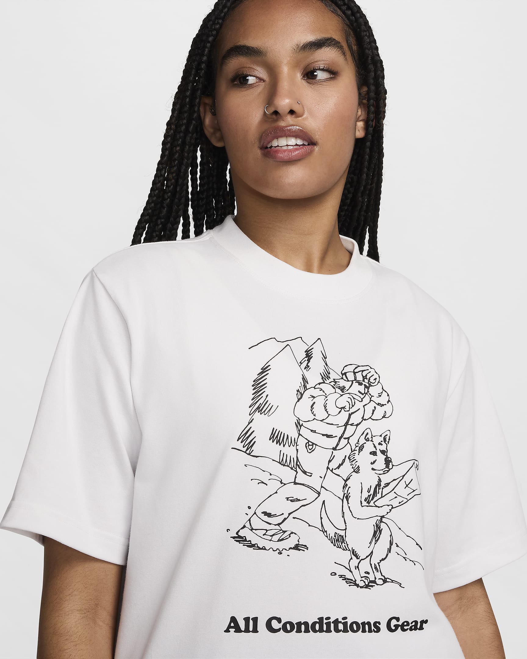 Γυναικείο T-Shirt σε ριχτή γραμμή με σχέδιο Nike ACG - Summit White