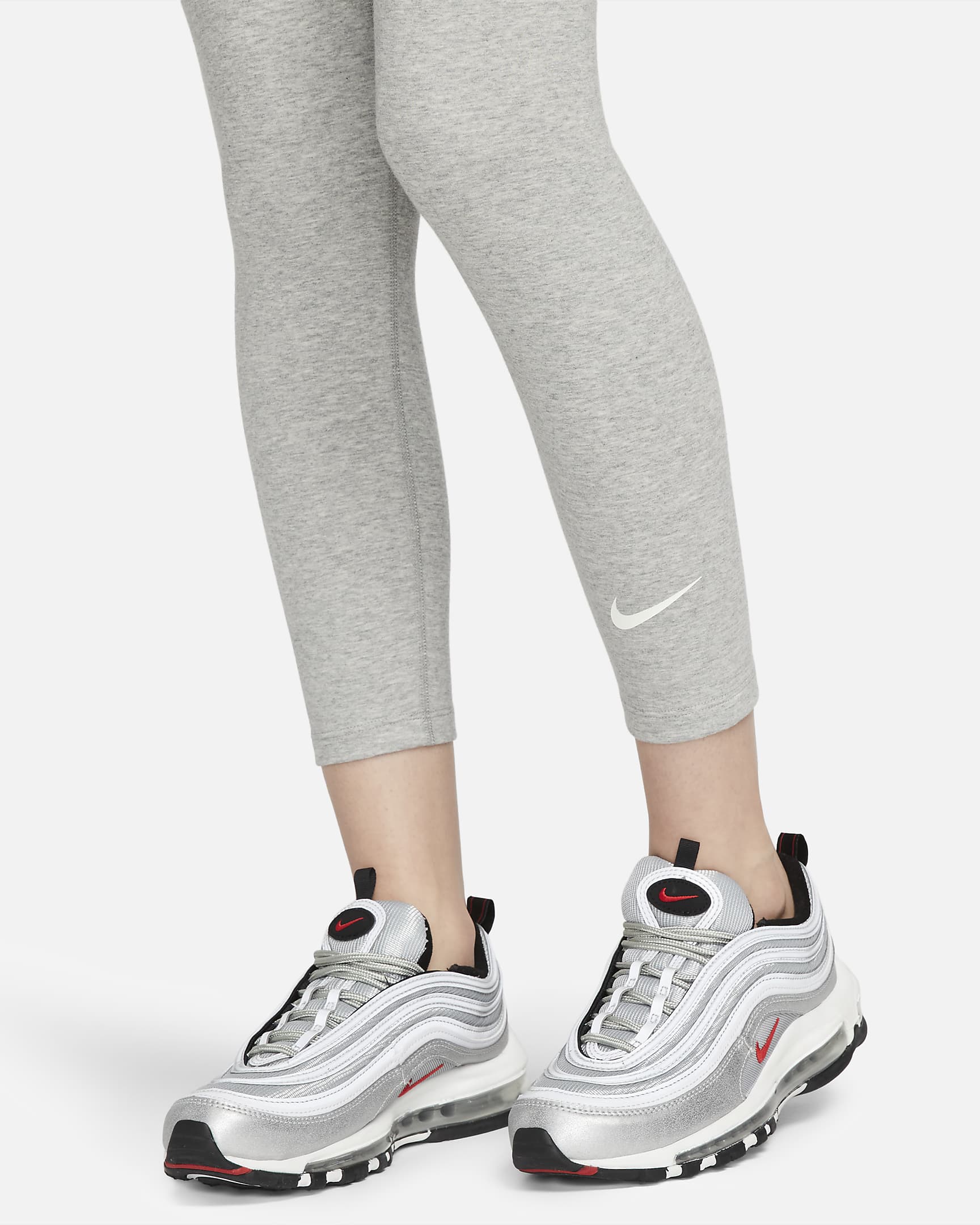 Nike Sportswear Classic leggings i 7/8 lengde med høyt liv til dame - Dark Grey Heather/Sail