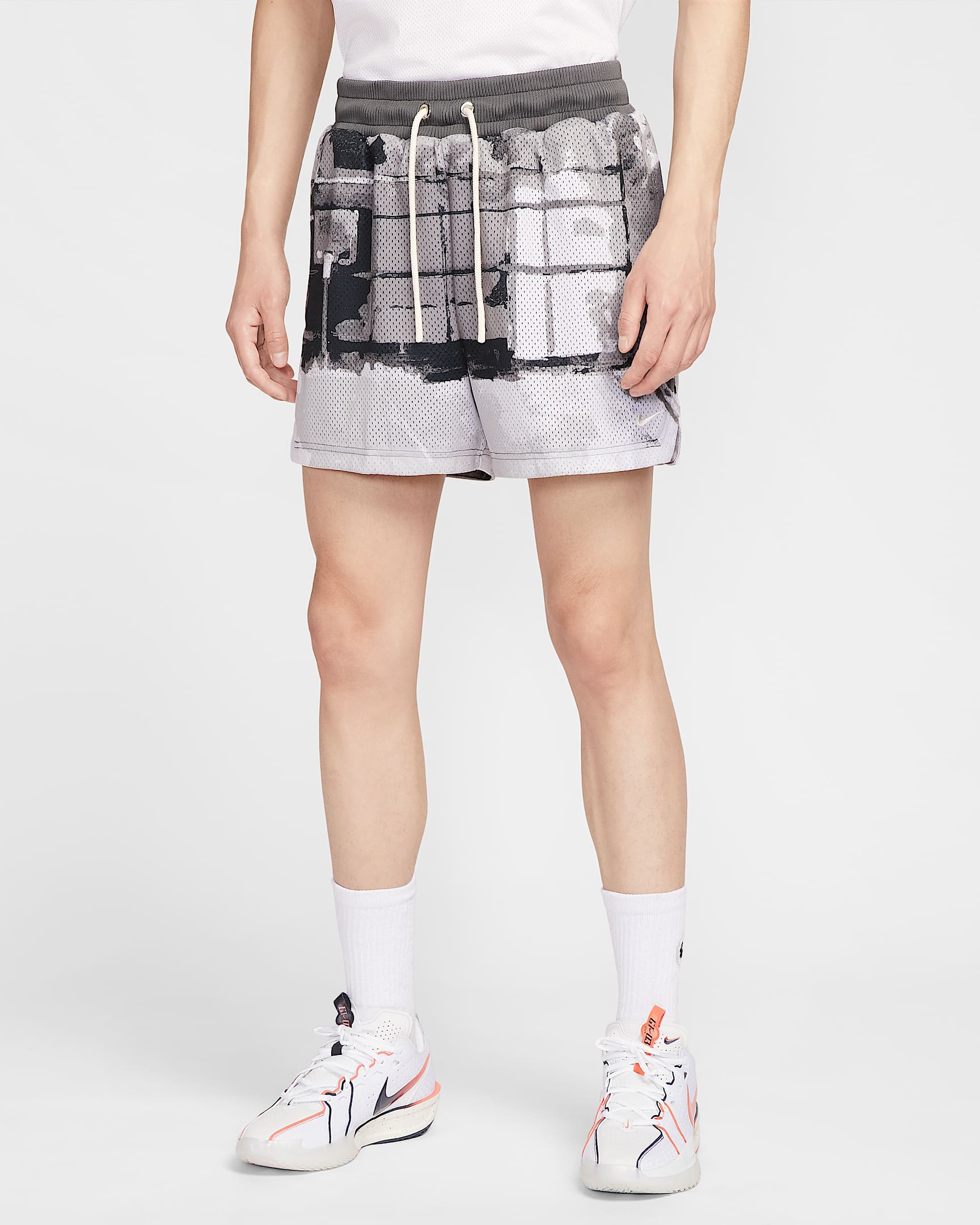 Nike Men's Dri-FIT 13cm (approx.) Mesh Basketball Shorts - Iron Grey/Pale Ivory