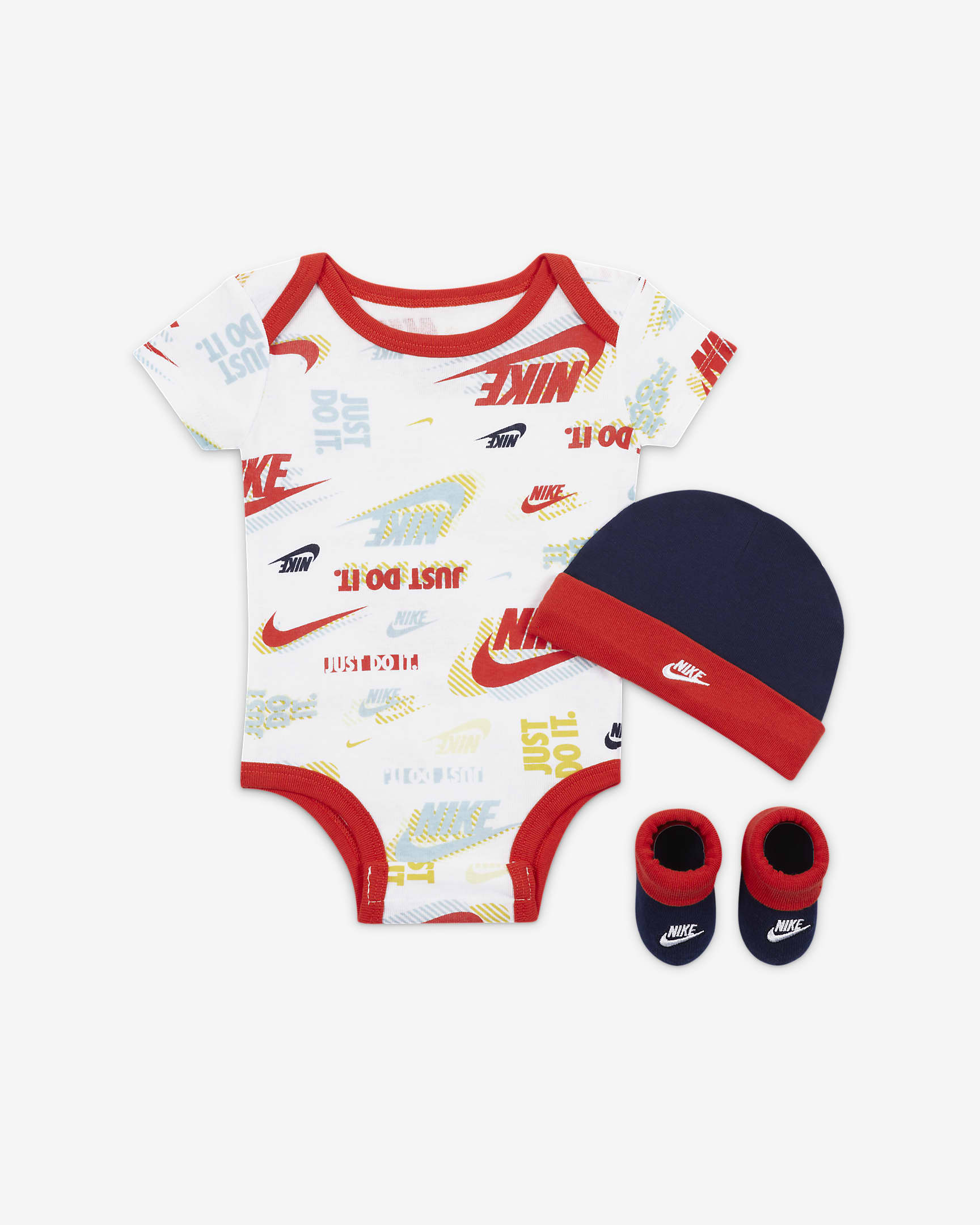 Caja de conjunto de body de 3 piezas Nike Active Joy para bebé. Nike.com