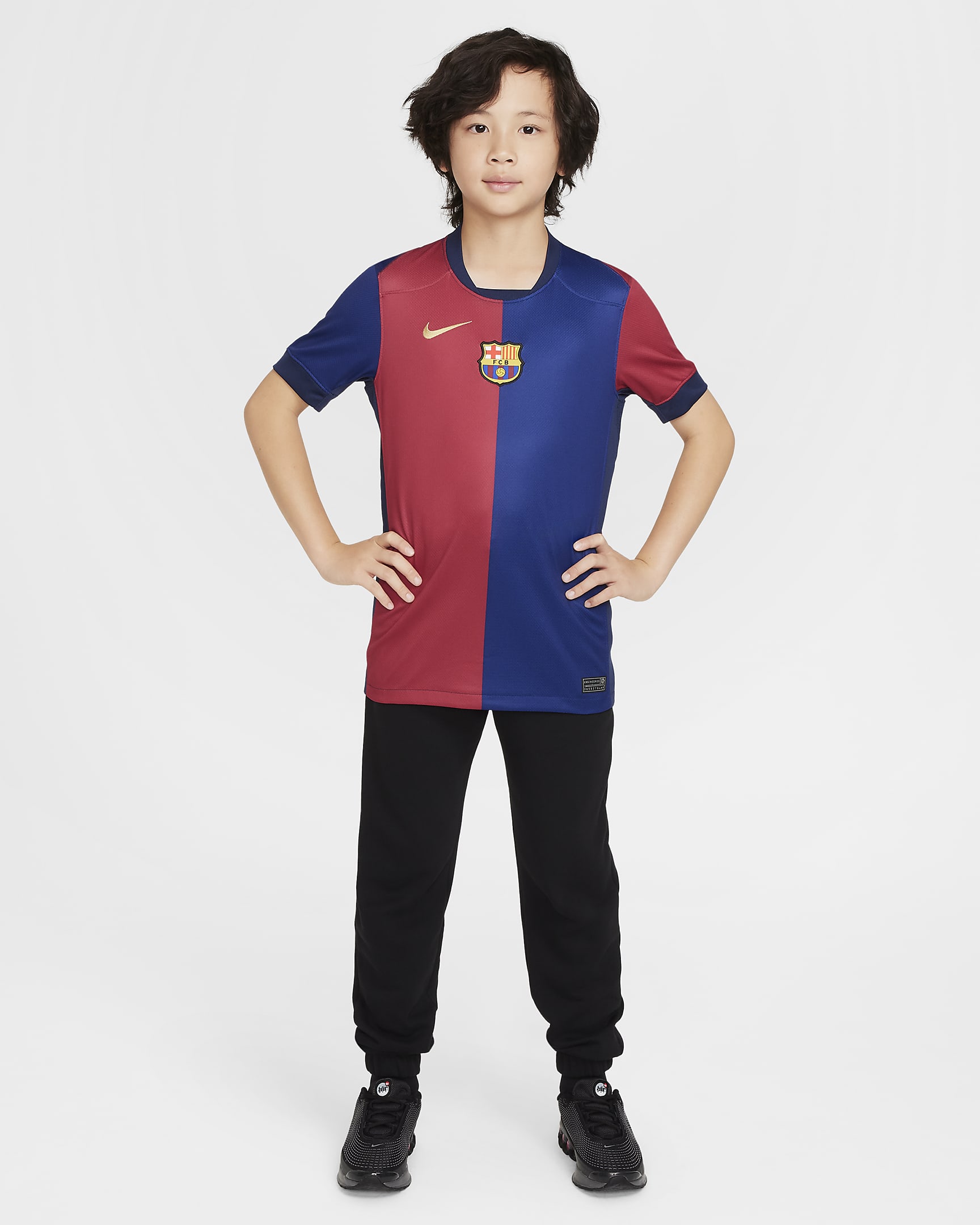 F.C. Barcelona 2024/25 Stadium Home Older Kids' Nike Dri-FIT Football