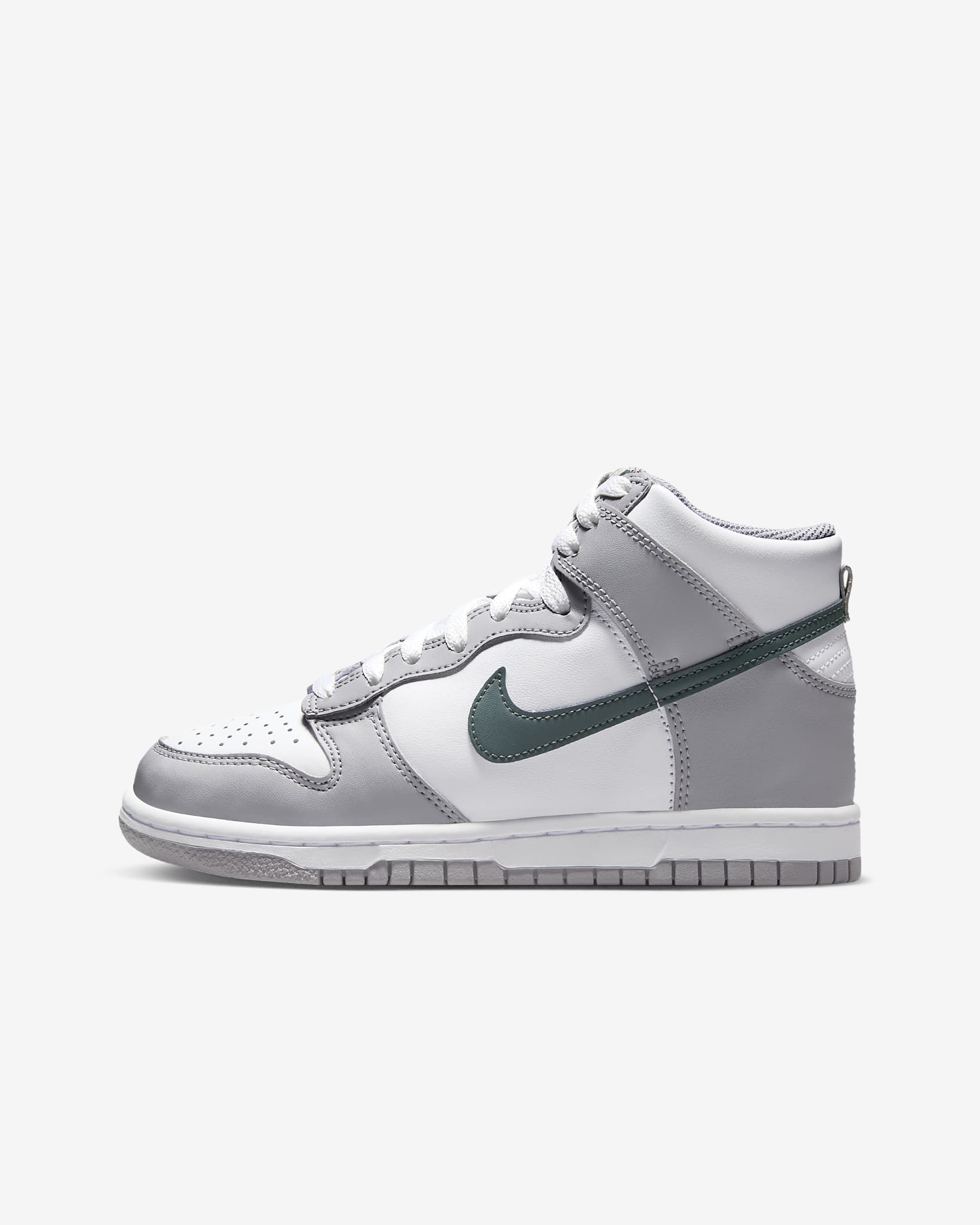 Buty dla dużych dzieci Nike Dunk High - Biel/Cement Grey/Vintage Green