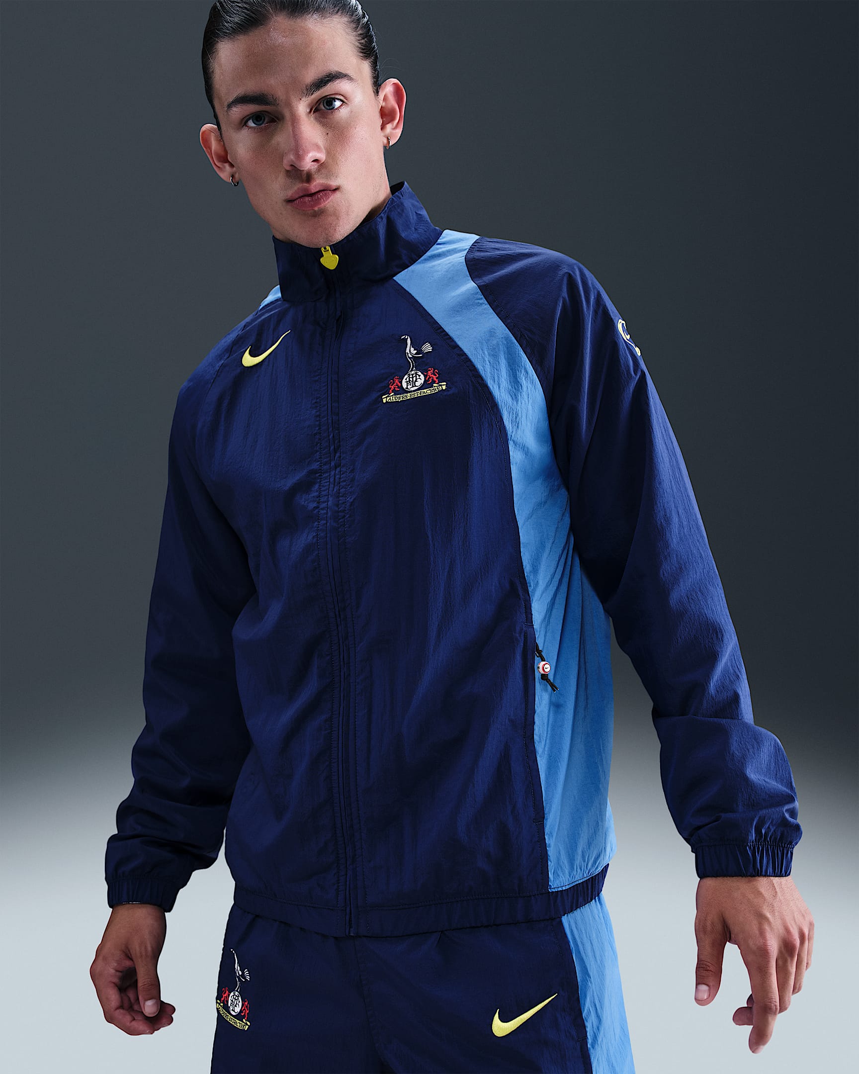Tottenham Hotspur Nike Total 90 Voetbaltrainingsjack voor heren - Blue Void/Pacific Blue/Dynamic Yellow