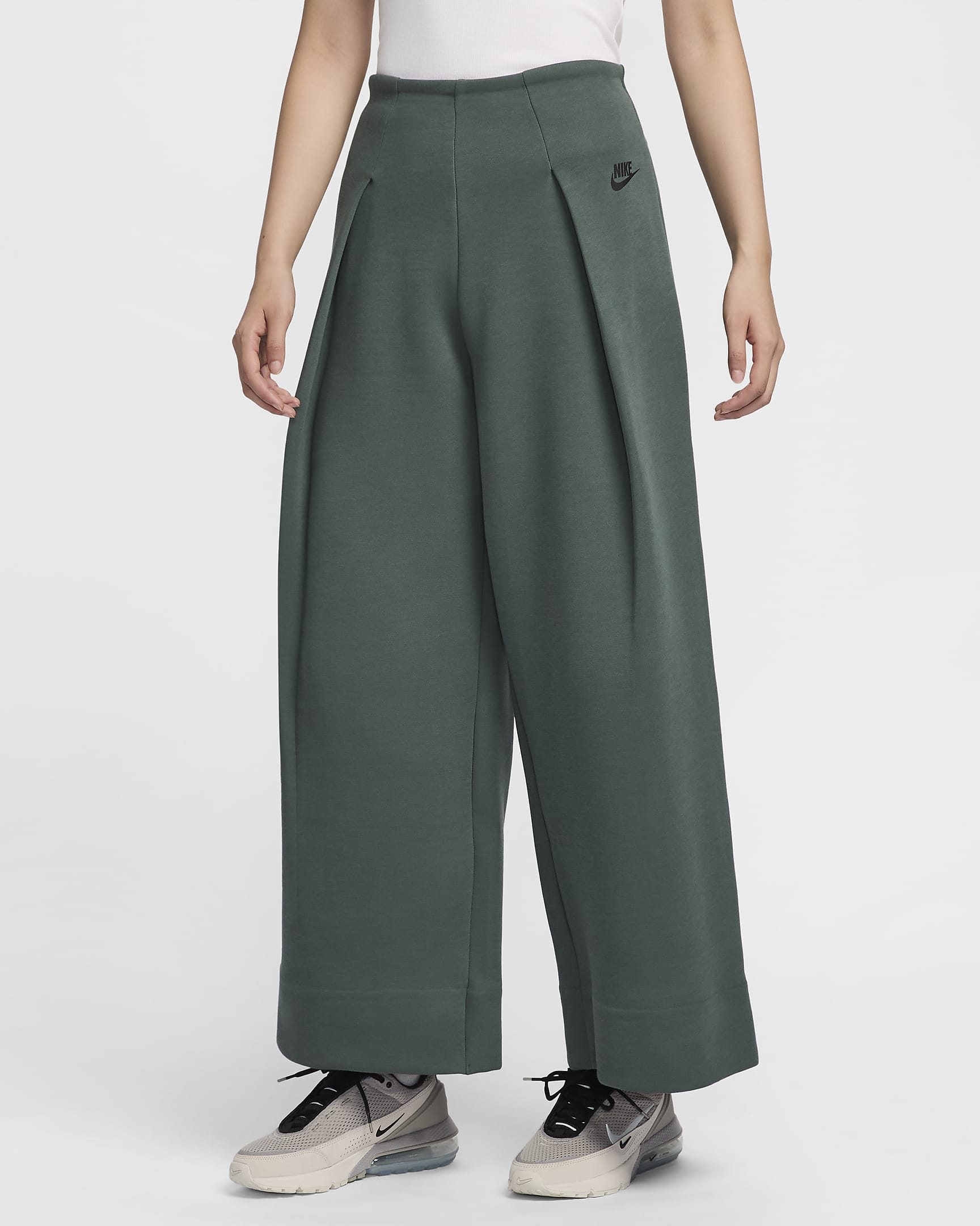 Nike Sportswear Tech Fleece Women's High-Waisted Pleated Trousers - Vintage Green/Black