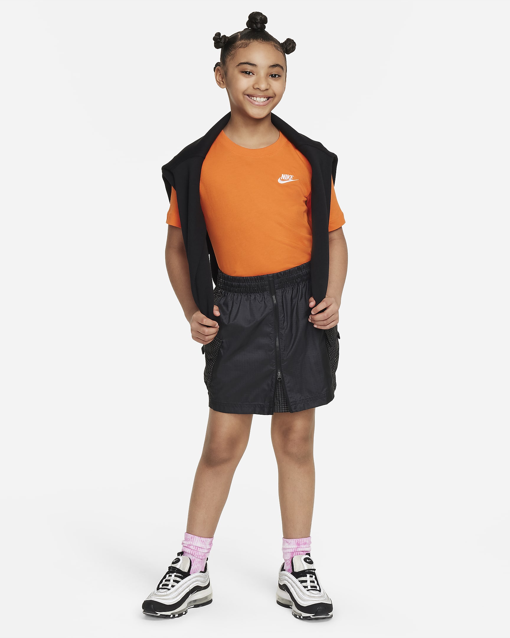 Nike Sportswear Older Kids' T-Shirt - Safety Orange/White