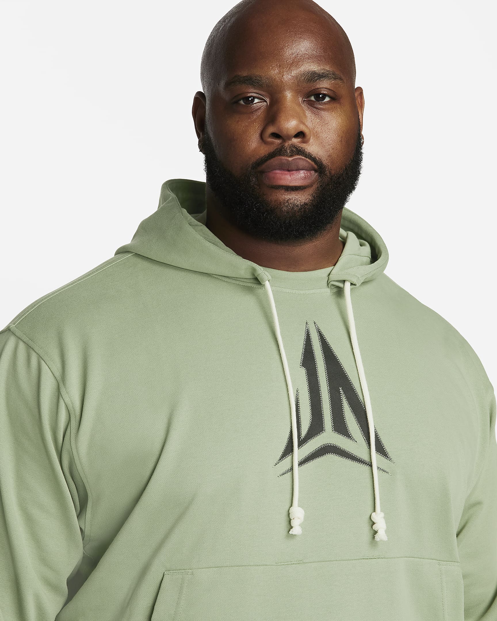 Ja Standard Issue Men's Dri-FIT Pullover Basketball Hoodie - Oil Green/Black