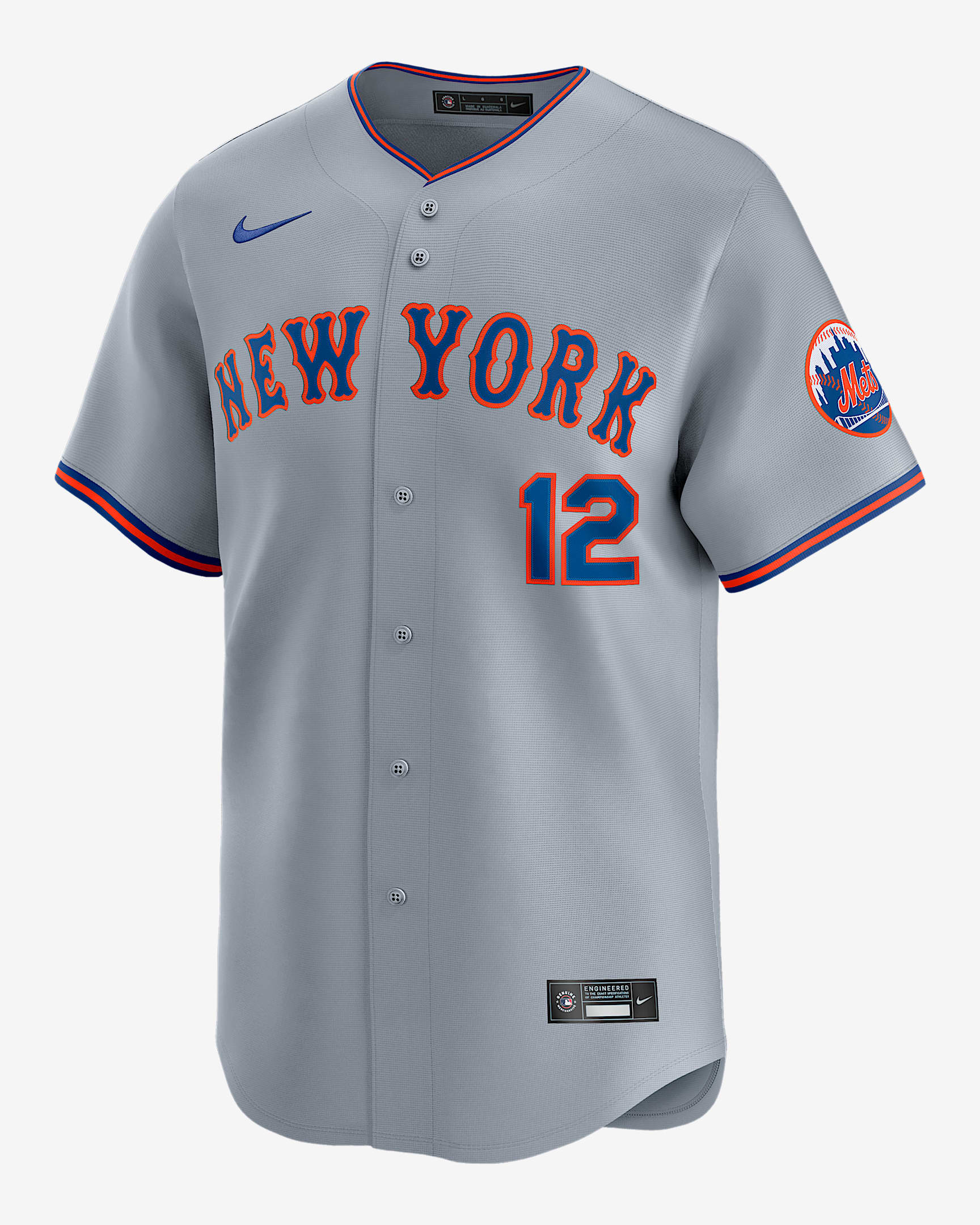 Francisco Lindor New York Mets Men's Nike Dri-FIT ADV MLB Limited Jersey - Grey
