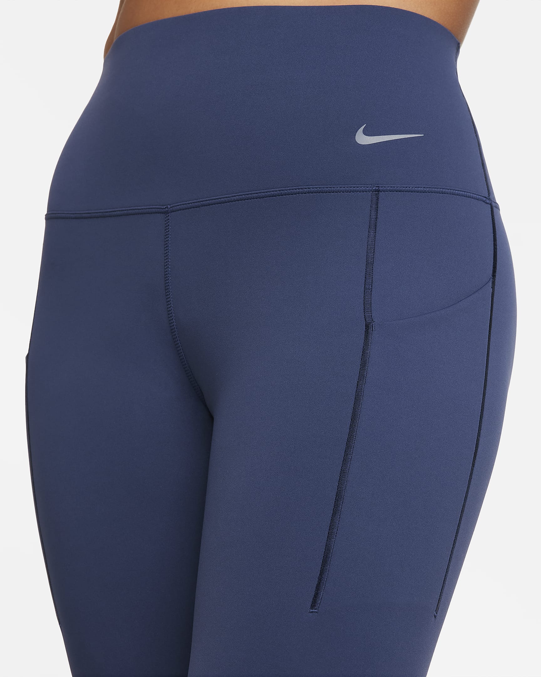 Nike Universa Women's Medium-Support High-Waisted Full-Length Leggings with Pockets - Midnight Navy/Black