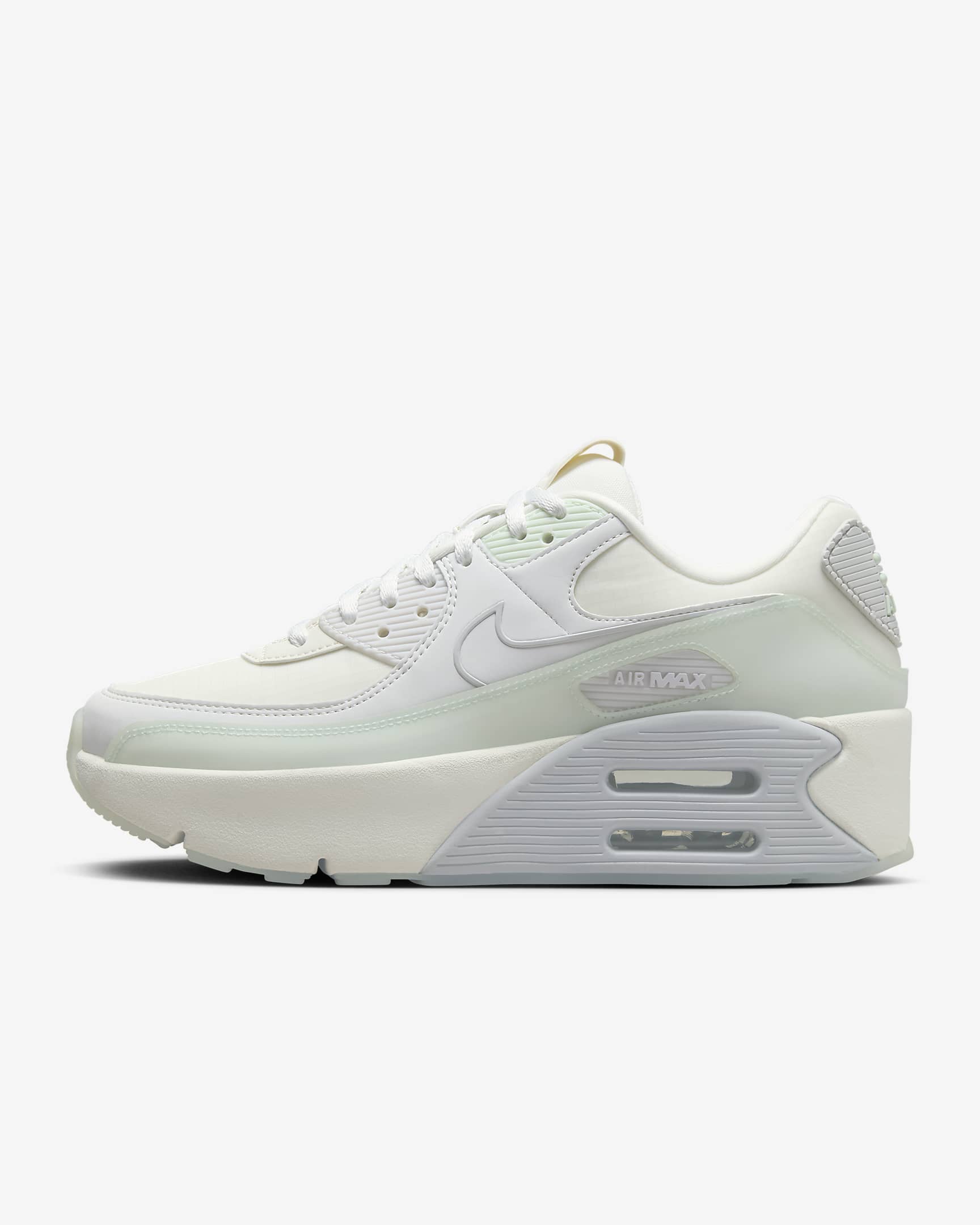 Tenis para mujer Nike Air Max 90 LV8 - Vela/Blanco cumbre/Polvo fotón/Verde ligero