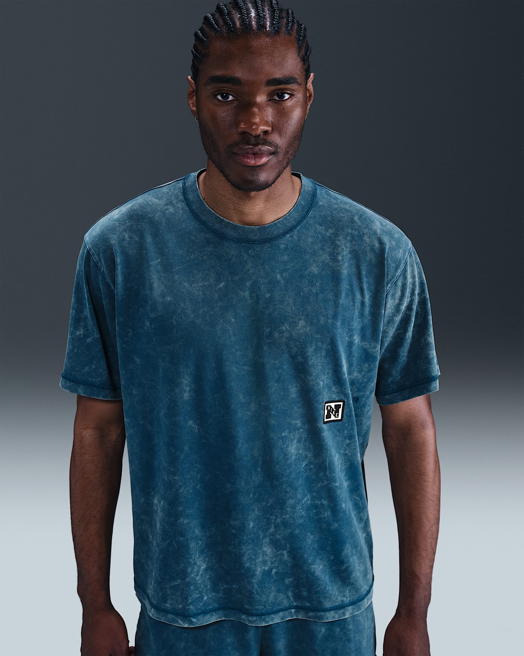 Ανδρική κοντομάνικη μπλούζα προπόνησης Dri-FIT Nike Gym Heritage - Blue Force/Blue Force