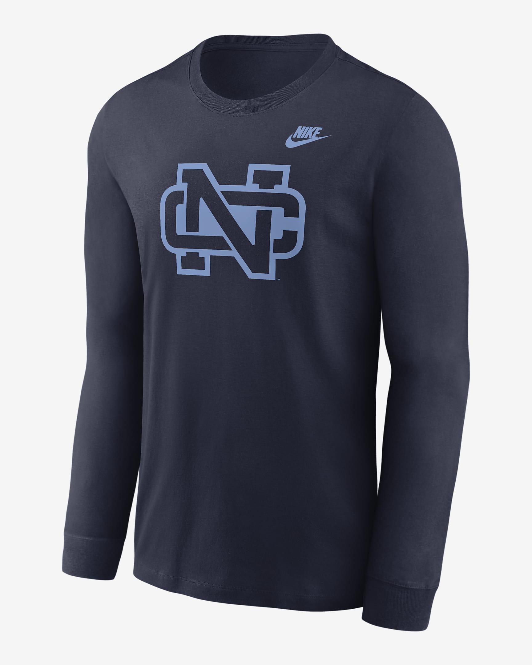 North Carolina Tar Heels Legacy Primary Logo Men's Nike College Long-Sleeve T-Shirt - College Navy