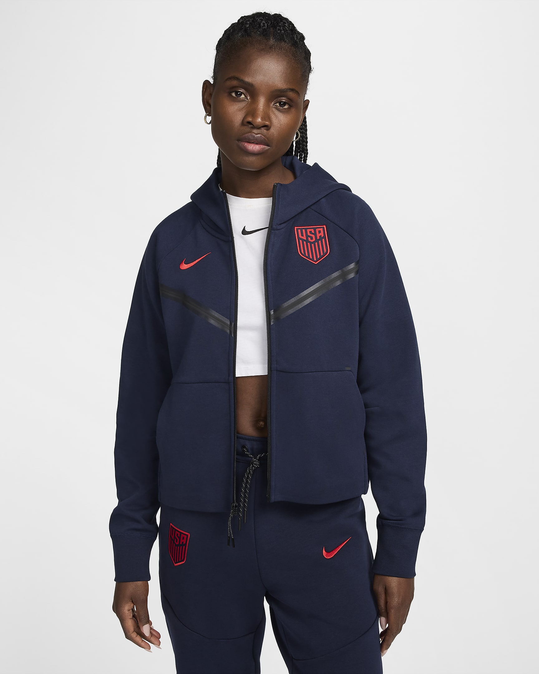 USMNT Tech Fleece Windrunner Women's Nike Soccer Full-Zip Hoodie. Nike.com